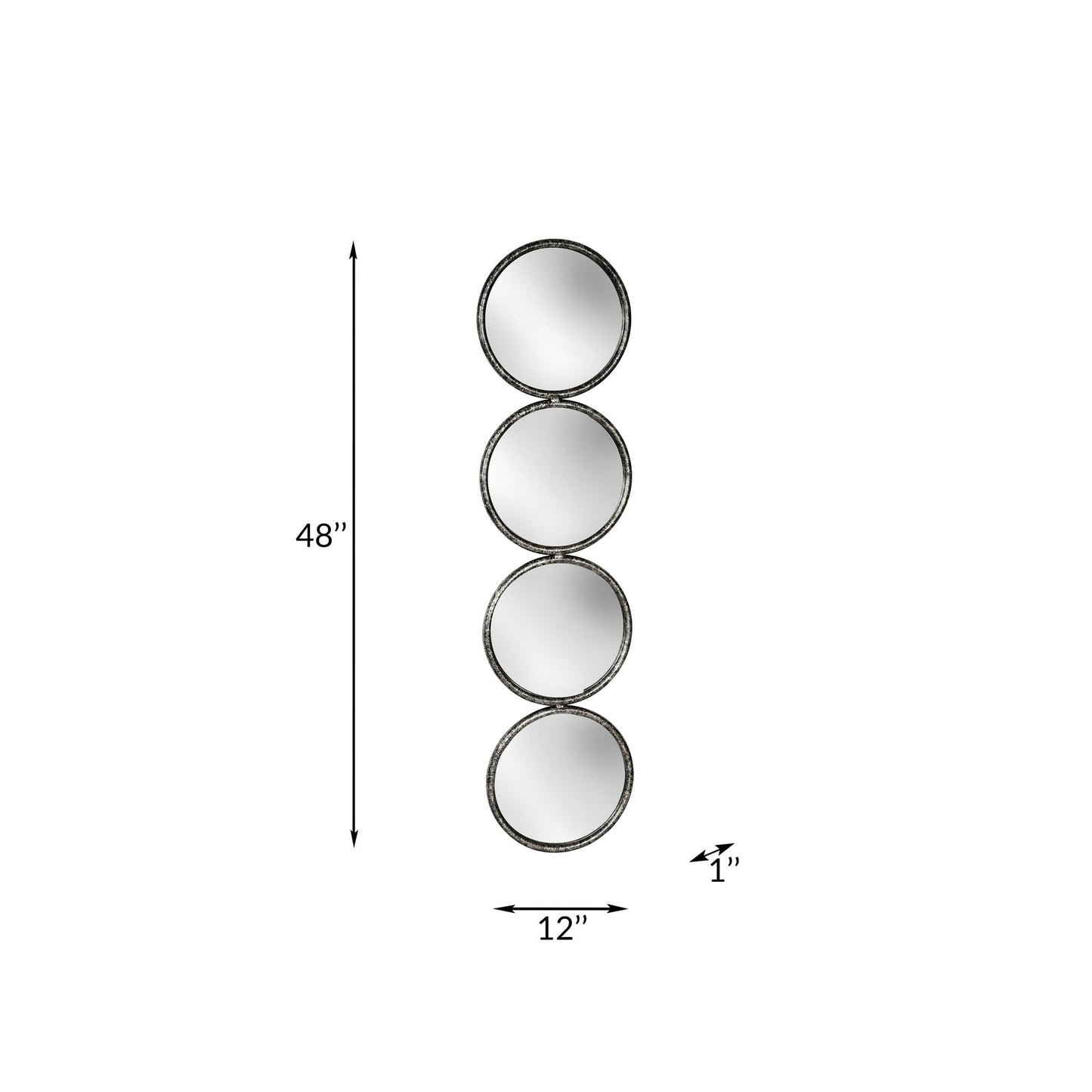 48" 4-mirrored Circles, Black Wb