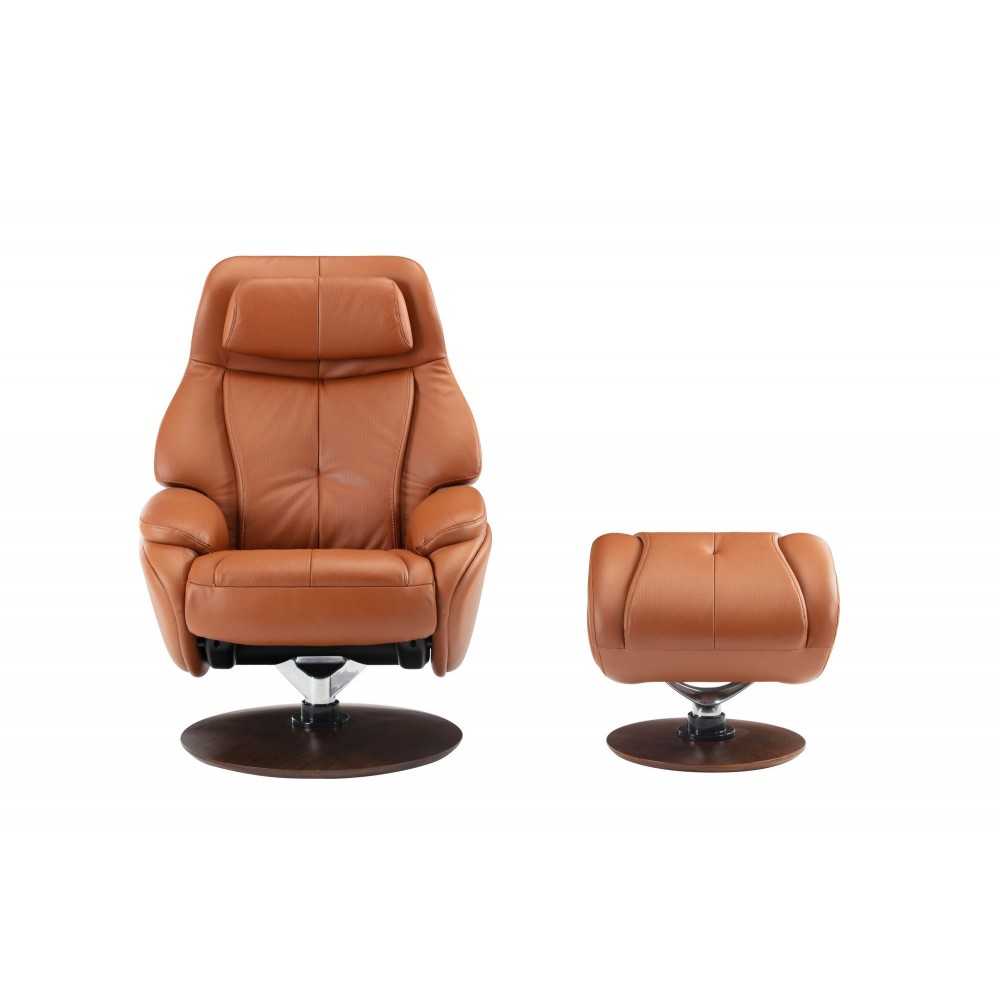 15-3724 Marjon Swivel Pedestal Recliner, Capri Tobacco