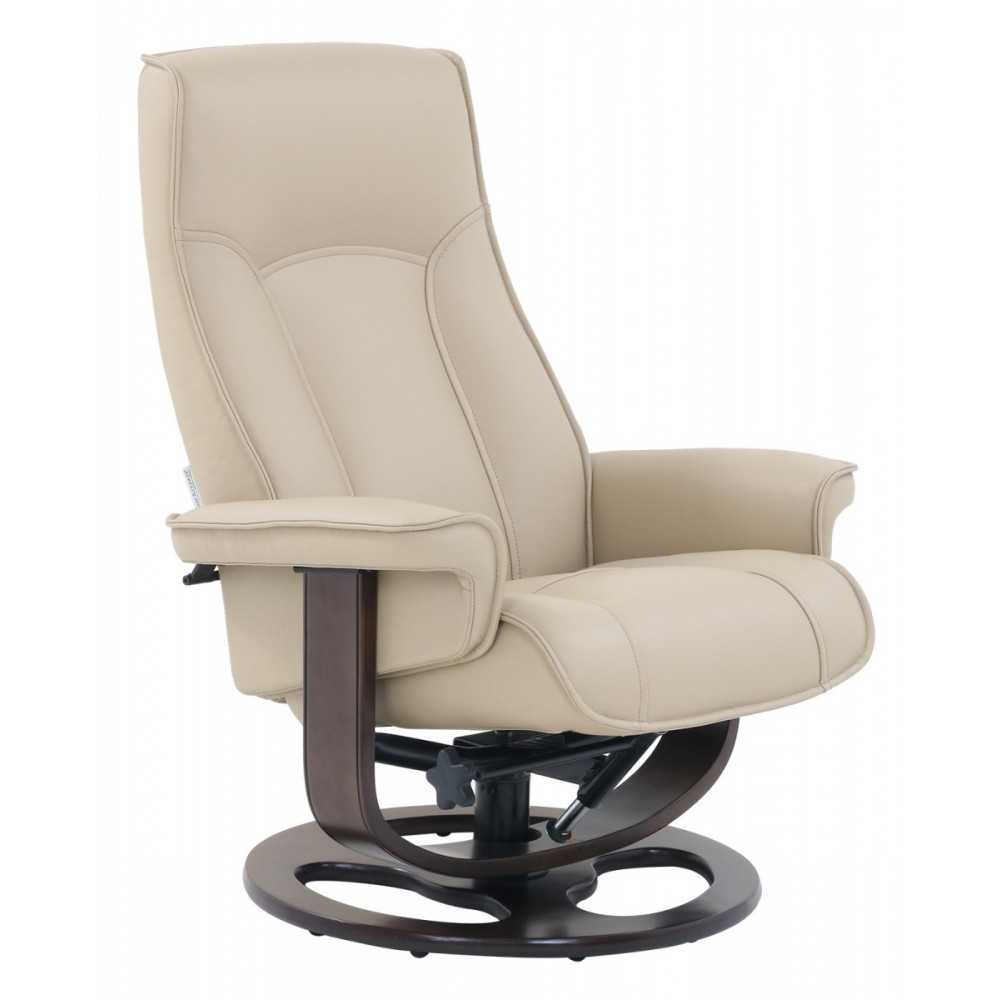 15-3764 Austin Pedestal Recliner / Ottoman, White