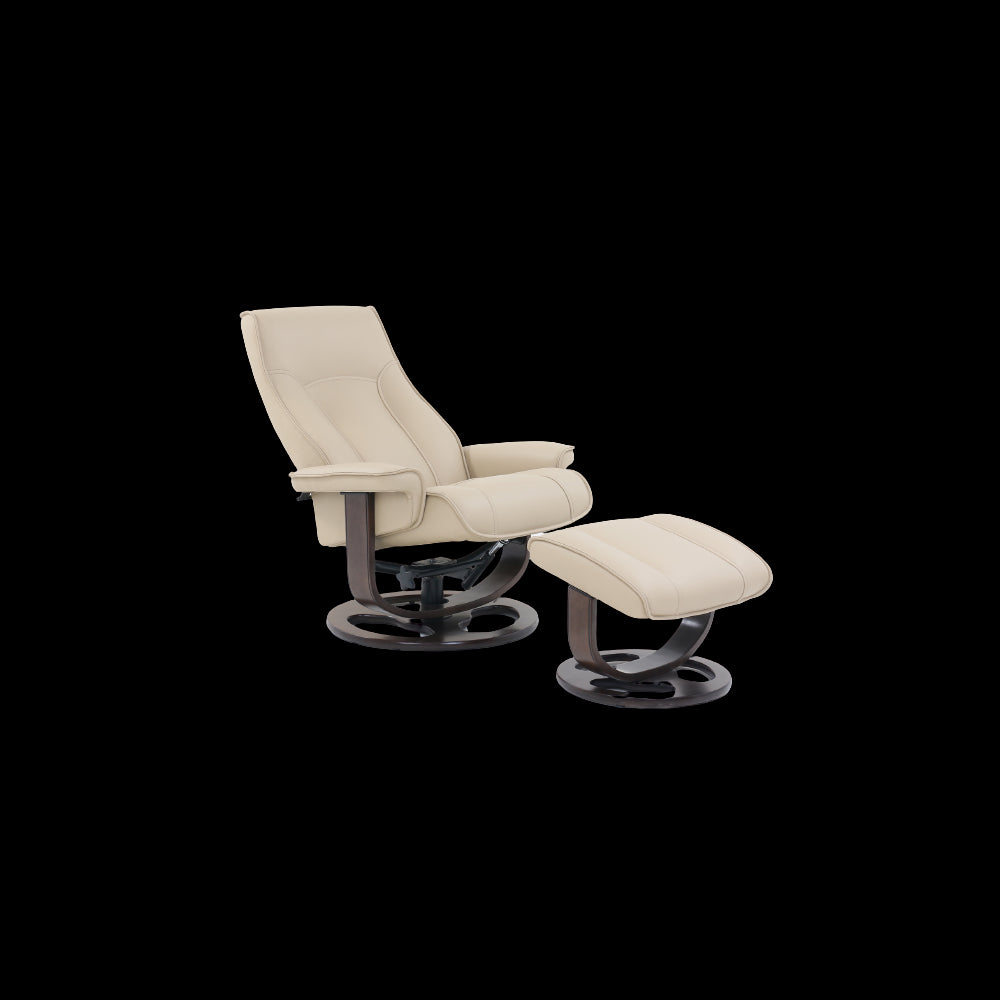 15-3764 Austin Pedestal Recliner / Ottoman, White