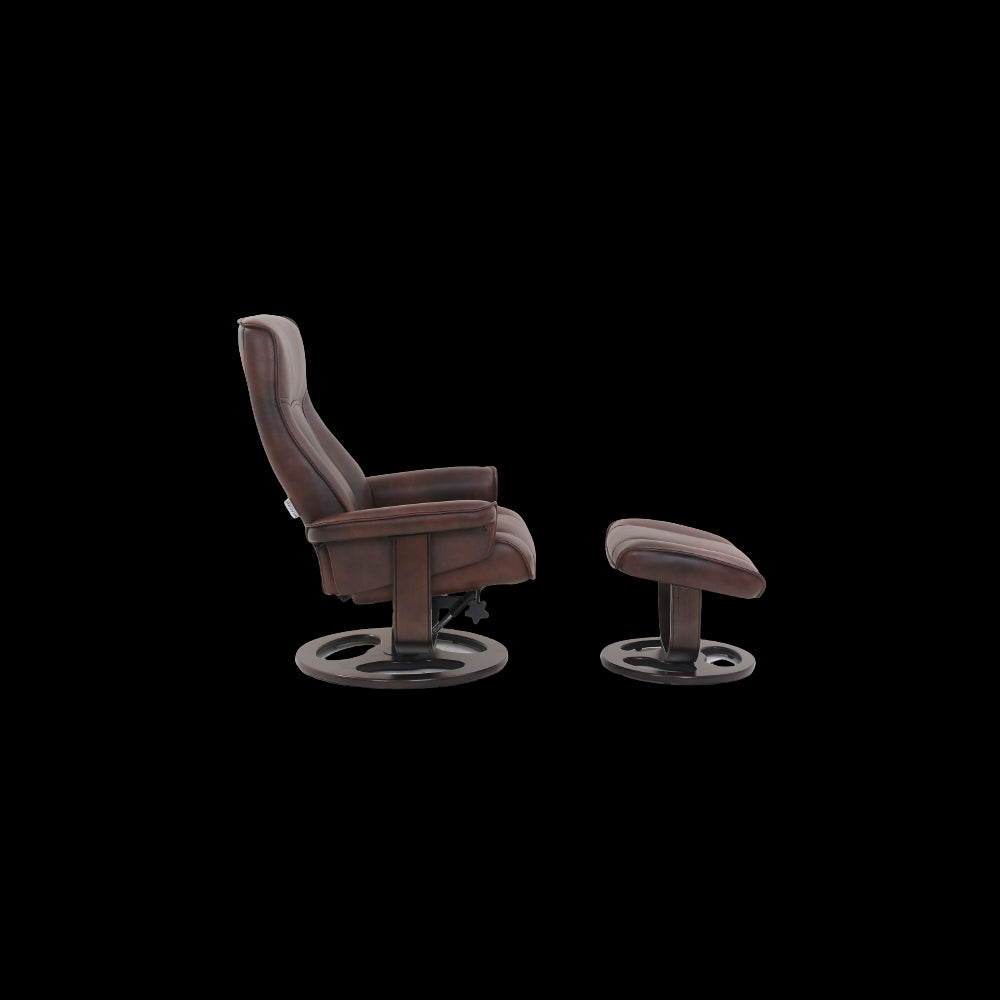 15-3764 Austin Pedestal Recliner / Ottoman, Brown