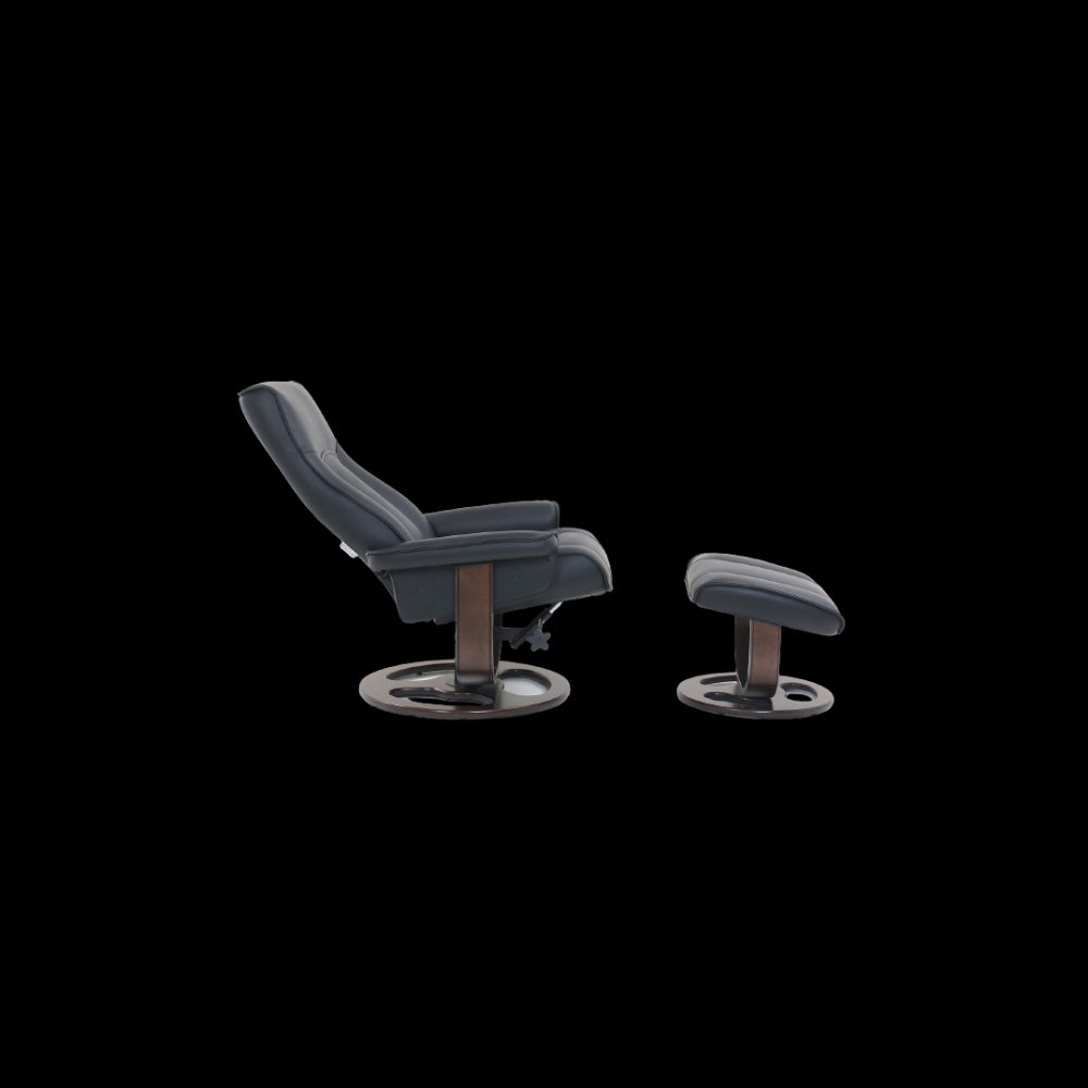 15-3764 Austin Pedestal Recliner / Ottoman, Black