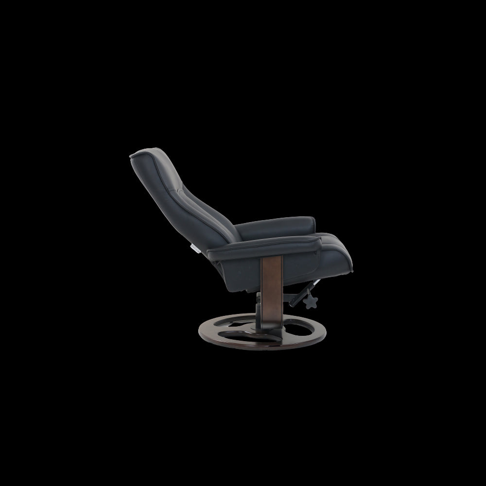 15-3764 Austin Pedestal Recliner / Ottoman, Black