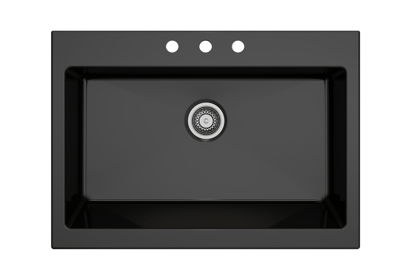 Nuova Apron Front Drop-In Fireclay 34" Single Bowl Kitchen Sink in Black