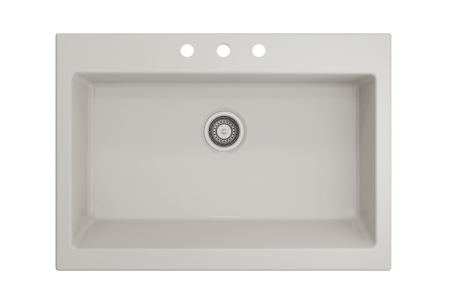 Nuova Apron Front Drop-In Fireclay 34" Single Bowl Kitchen Sink in Biscuit