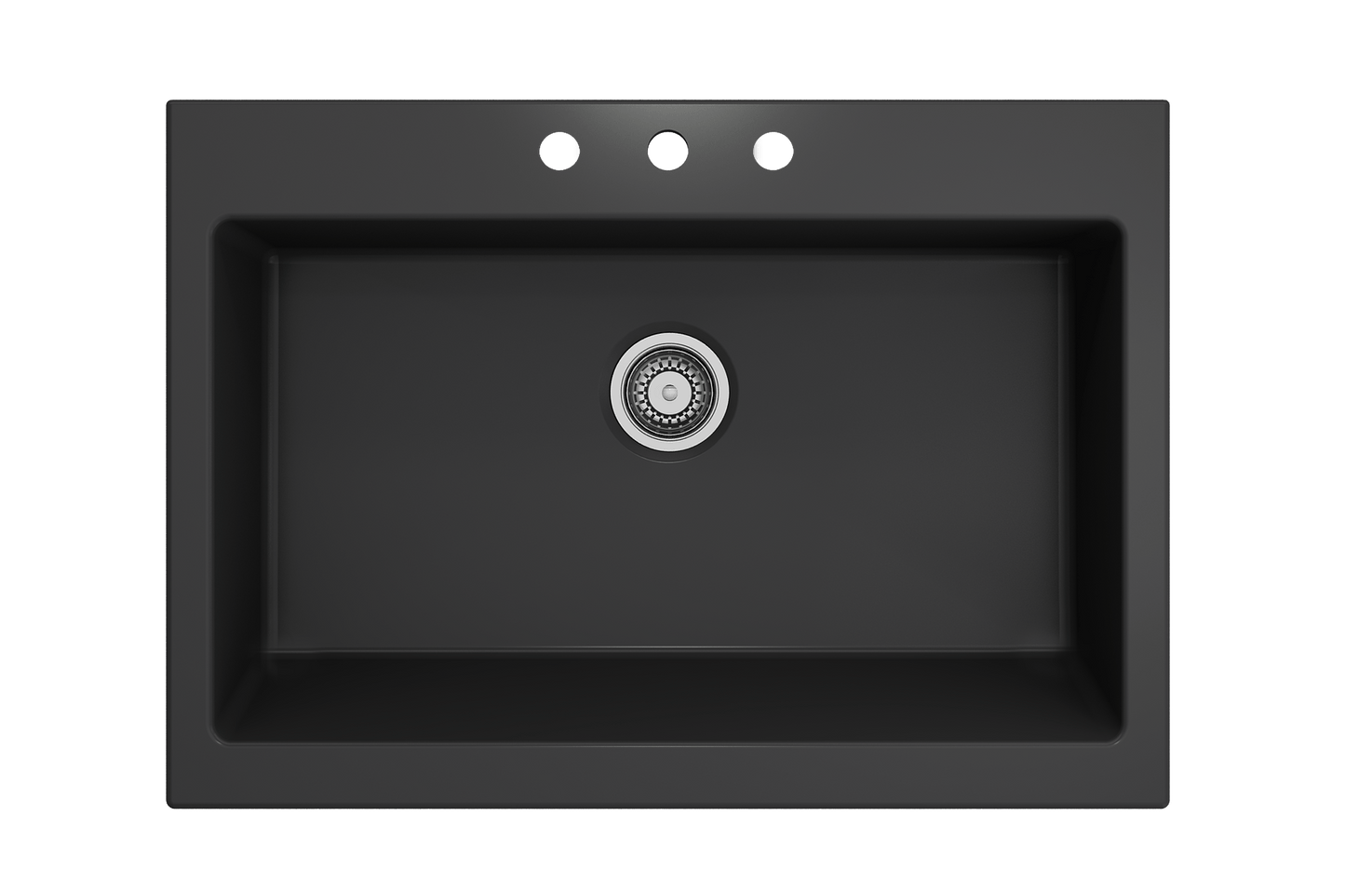 Nuova Apron Front Drop-In Fireclay 34" Single Bowl Kitchen Sink Matte Dark Gray