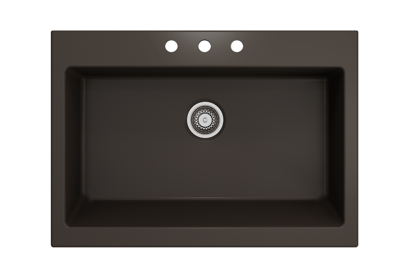 Nuova Apron Front Drop-In Fireclay 34" Single Bowl Kitchen Sink in Matte Brown