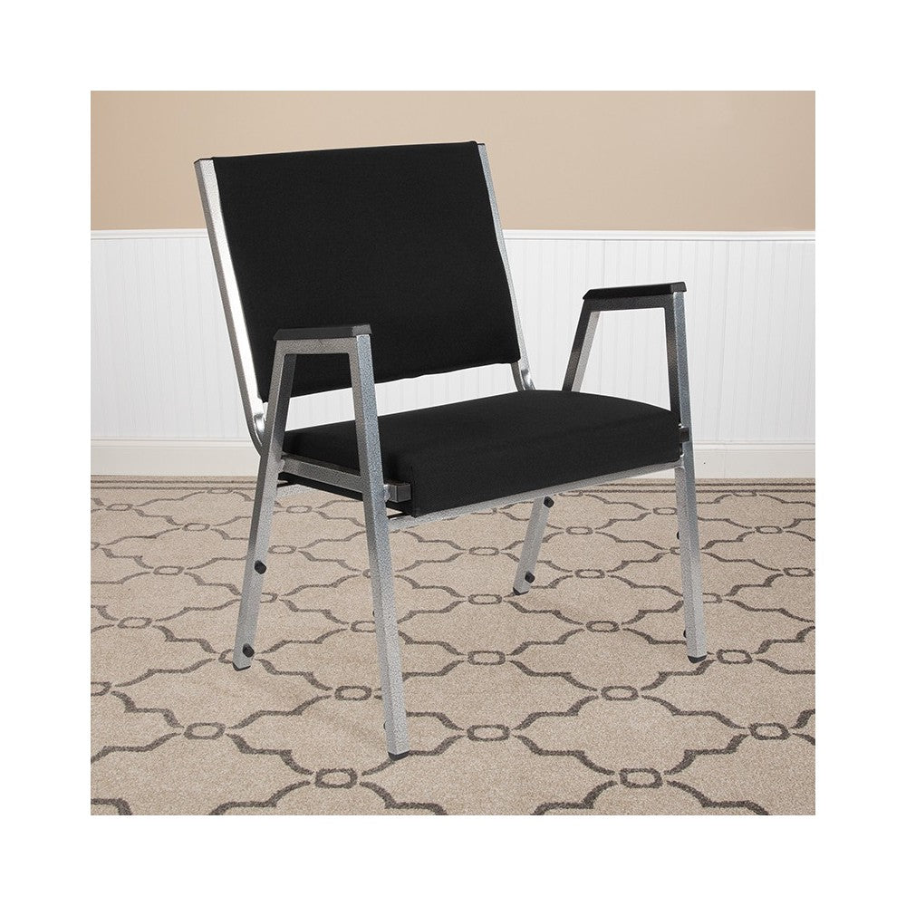 1500 lb. Rated Black Antimicrobial Fabric Bariatric Medical Reception Arm Chair