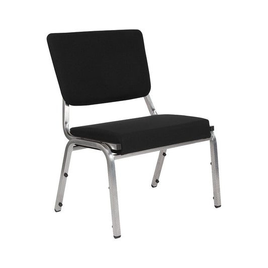 1500 lb. Rated Black Antimicrobial Fabric Bariatric Medical Reception Chair with 3/4 Panel Back