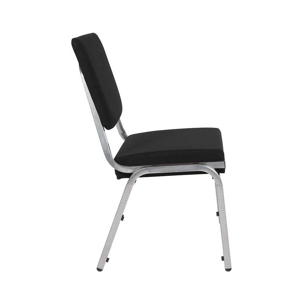 1500 lb. Rated Black Antimicrobial Fabric Bariatric Medical Reception Chair with 3/4 Panel Back