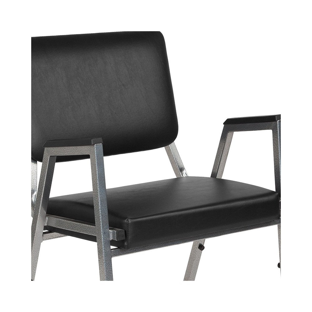 1500 lb. Rated Black Antimicrobial Vinyl Bariatric Medical Reception Arm Chair with 3/4 Panel Back
