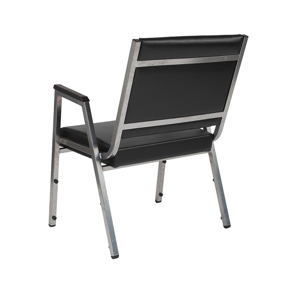 1500 lb. Rated Black Antimicrobial Vinyl Bariatric Medical Reception Arm Chair