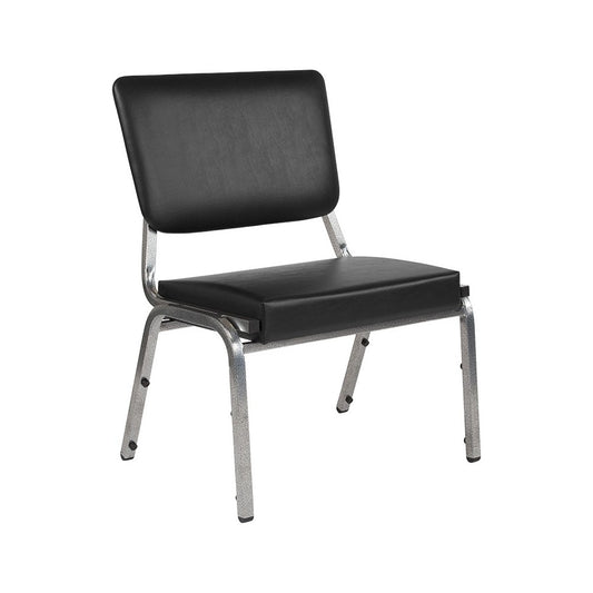 1500 lb. Rated Black Antimicrobial Vinyl Bariatric Medical Reception Chair with 3/4 Panel Back