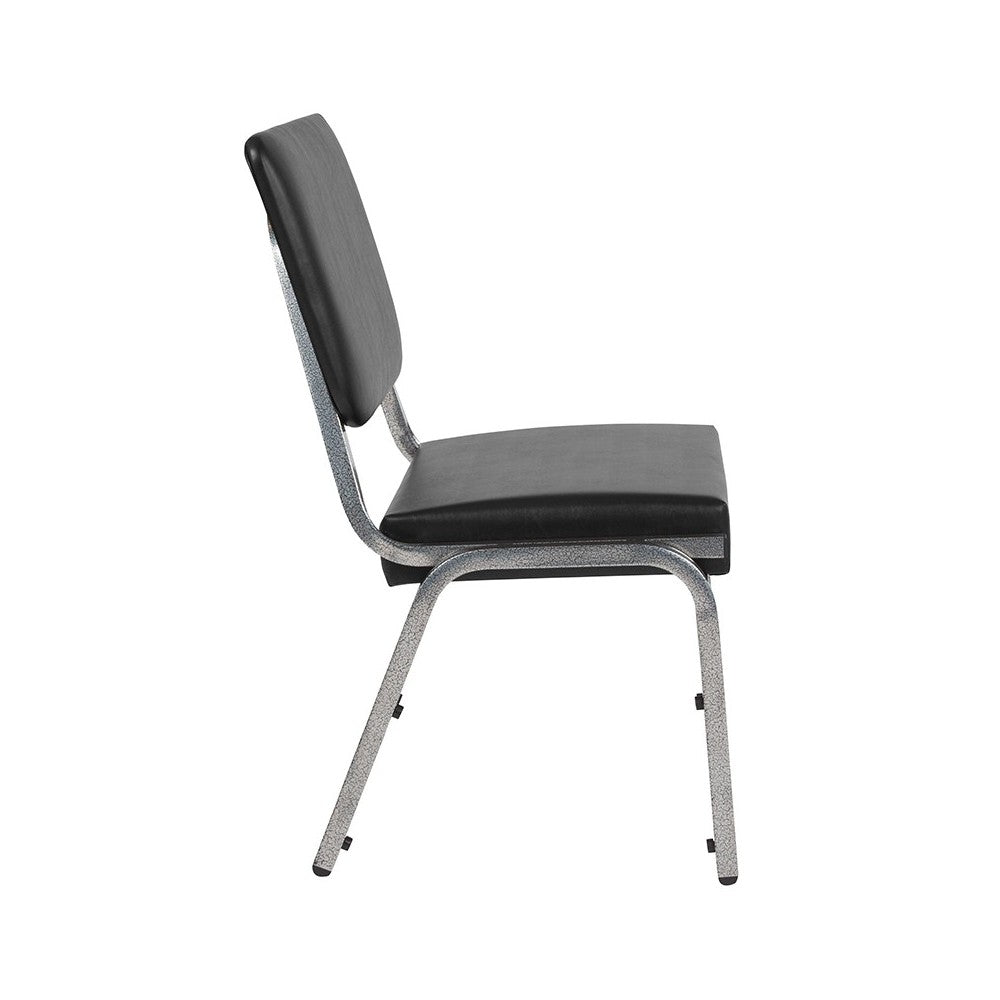 1500 lb. Rated Black Antimicrobial Vinyl Bariatric Medical Reception Chair with 3/4 Panel Back