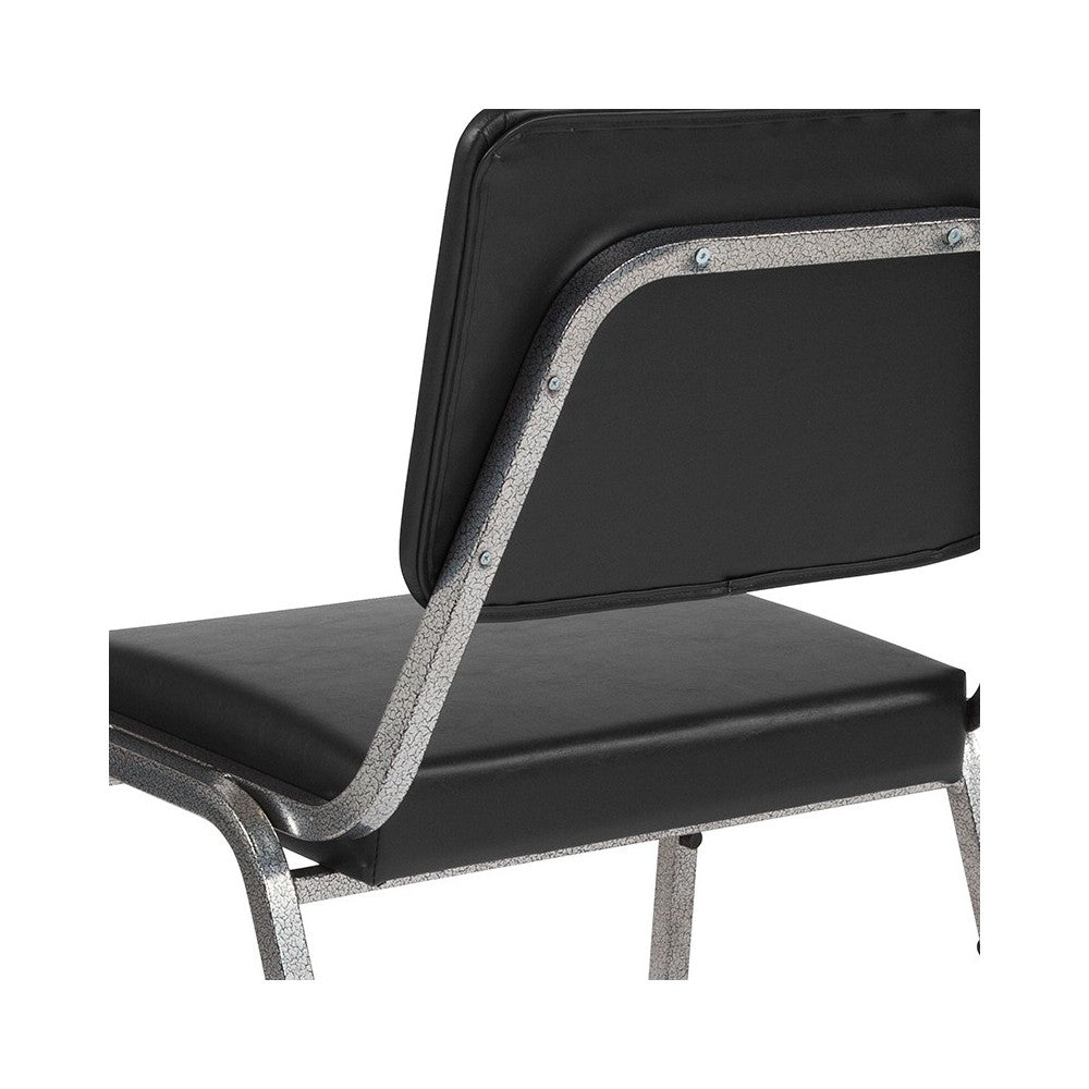1500 lb. Rated Black Antimicrobial Vinyl Bariatric Medical Reception Chair with 3/4 Panel Back