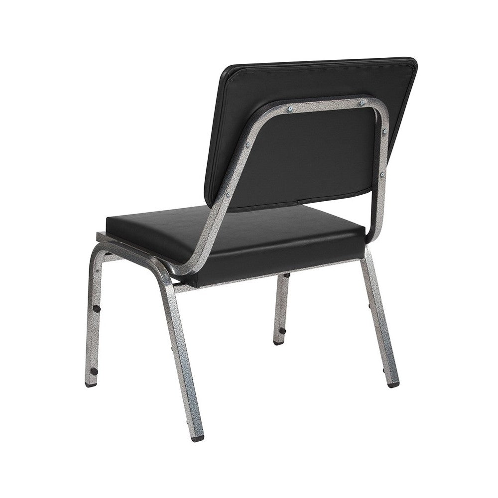 1500 lb. Rated Black Antimicrobial Vinyl Bariatric Medical Reception Chair with 3/4 Panel Back