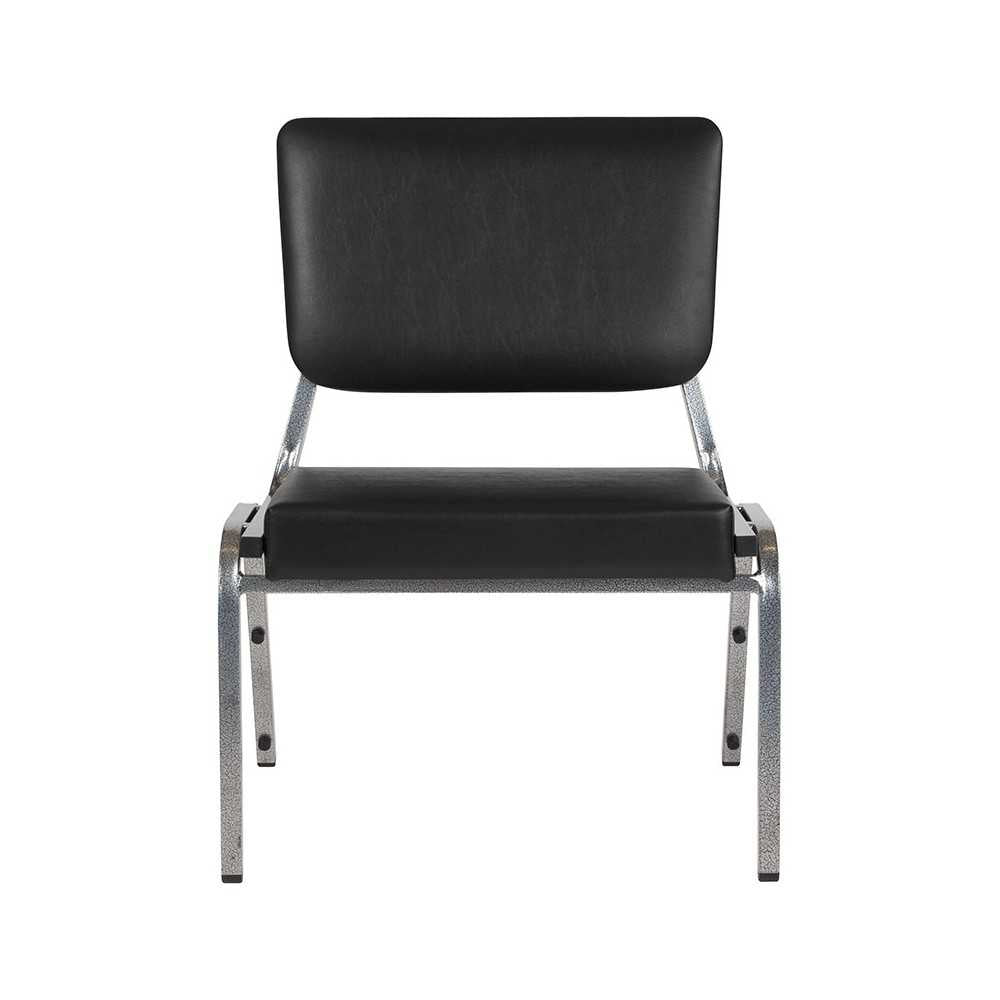 1500 lb. Rated Black Antimicrobial Vinyl Bariatric Medical Reception Chair with 3/4 Panel Back