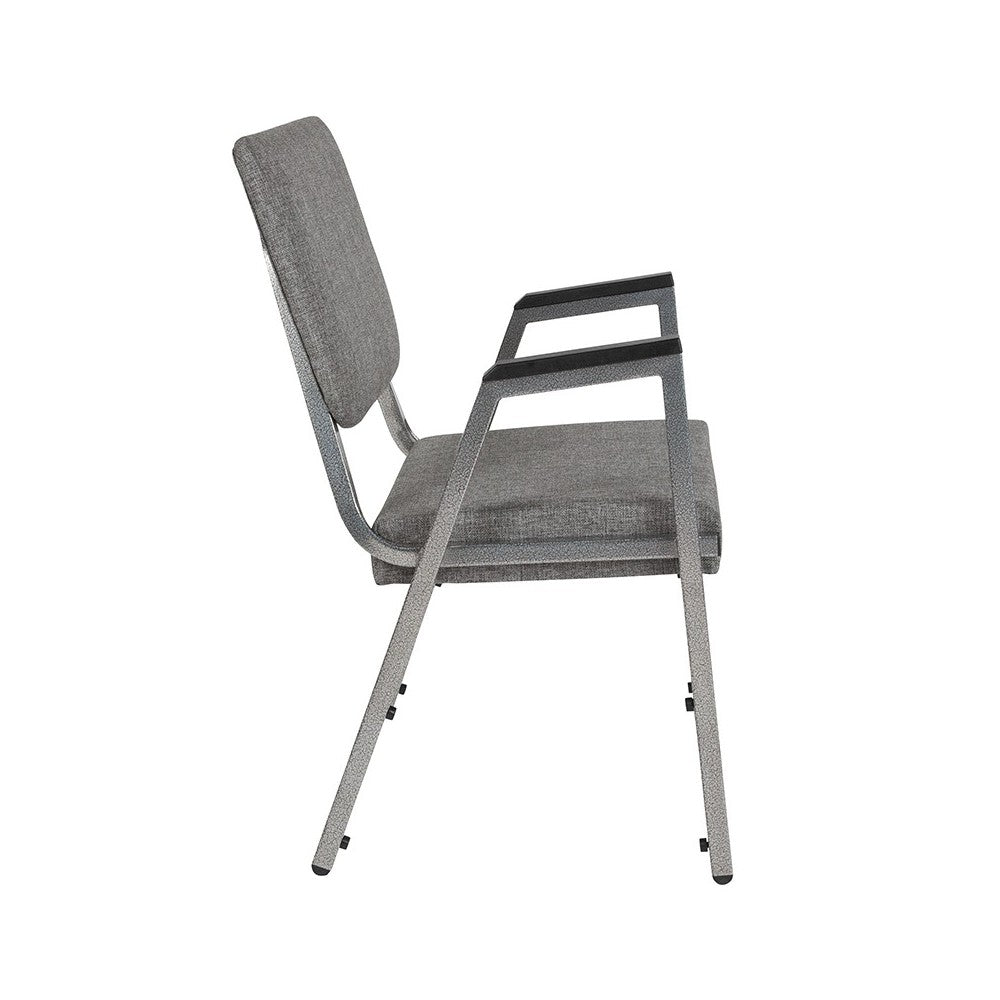 1500 lb. Rated Gray Antimicrobial Fabric Bariatric Medical Reception Arm Chair with 3/4 Panel Back