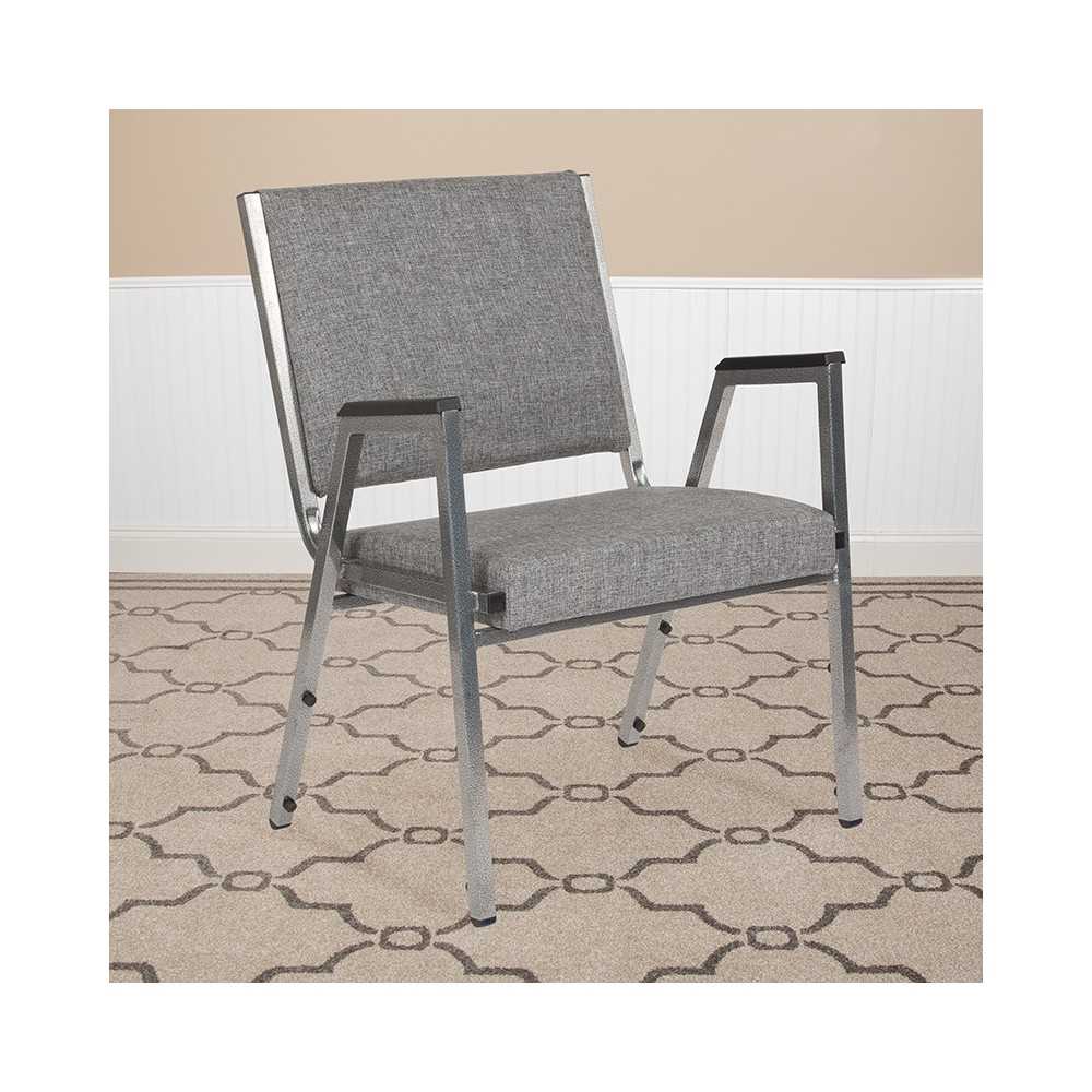 1500 lb. Rated Gray Antimicrobial Fabric Bariatric Medical Reception Arm Chair