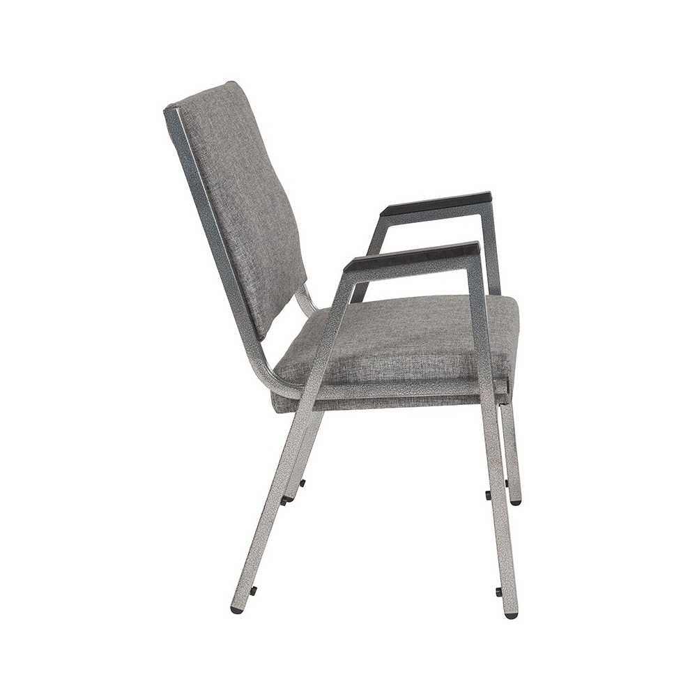1500 lb. Rated Gray Antimicrobial Fabric Bariatric Medical Reception Arm Chair