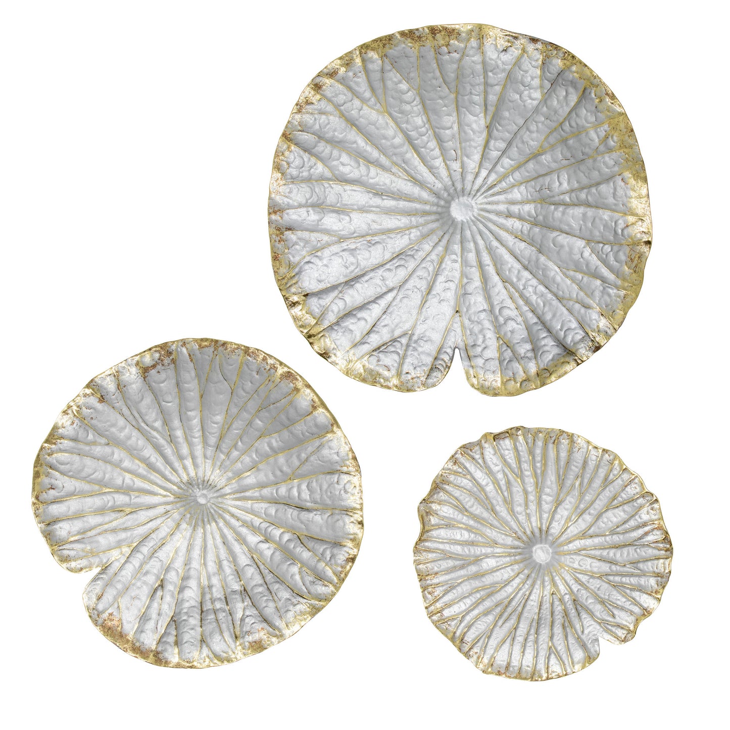 Polyresin 10" Lotus Wall Decor, Silver/gold