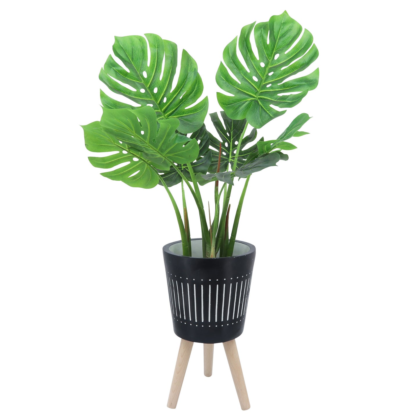 S/2 10/12" Planter W/ Wood Legs, Navy Kd