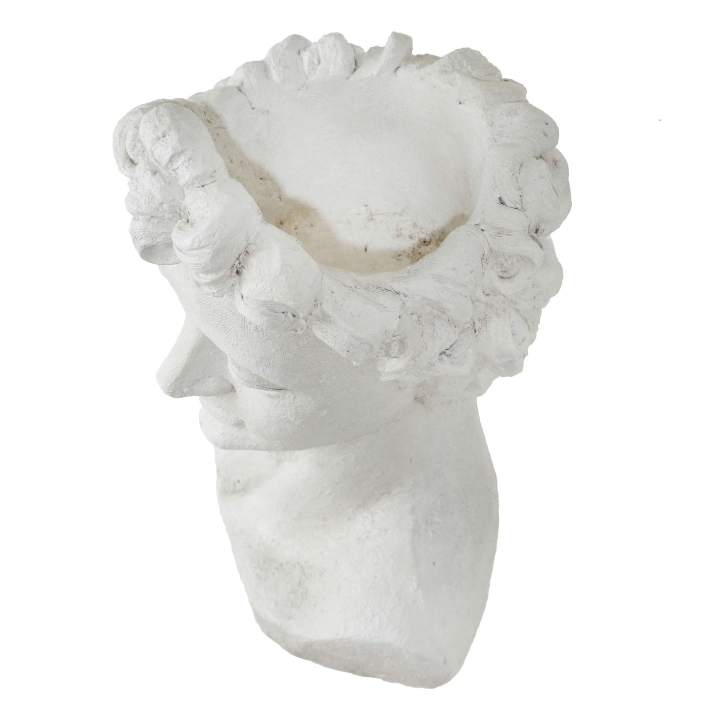 21"h Greek Statue Planter, White