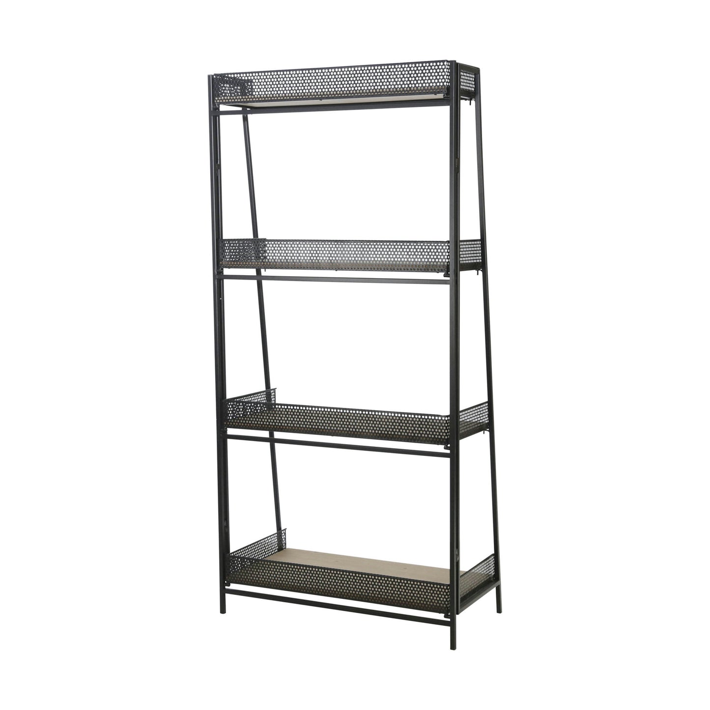 Metal/wood 55" Foldable Shelf, Brown/black