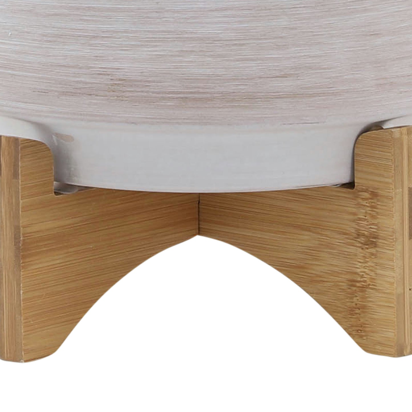 Cer, S/2 8/10" Planter On Wooden Stand, Gray