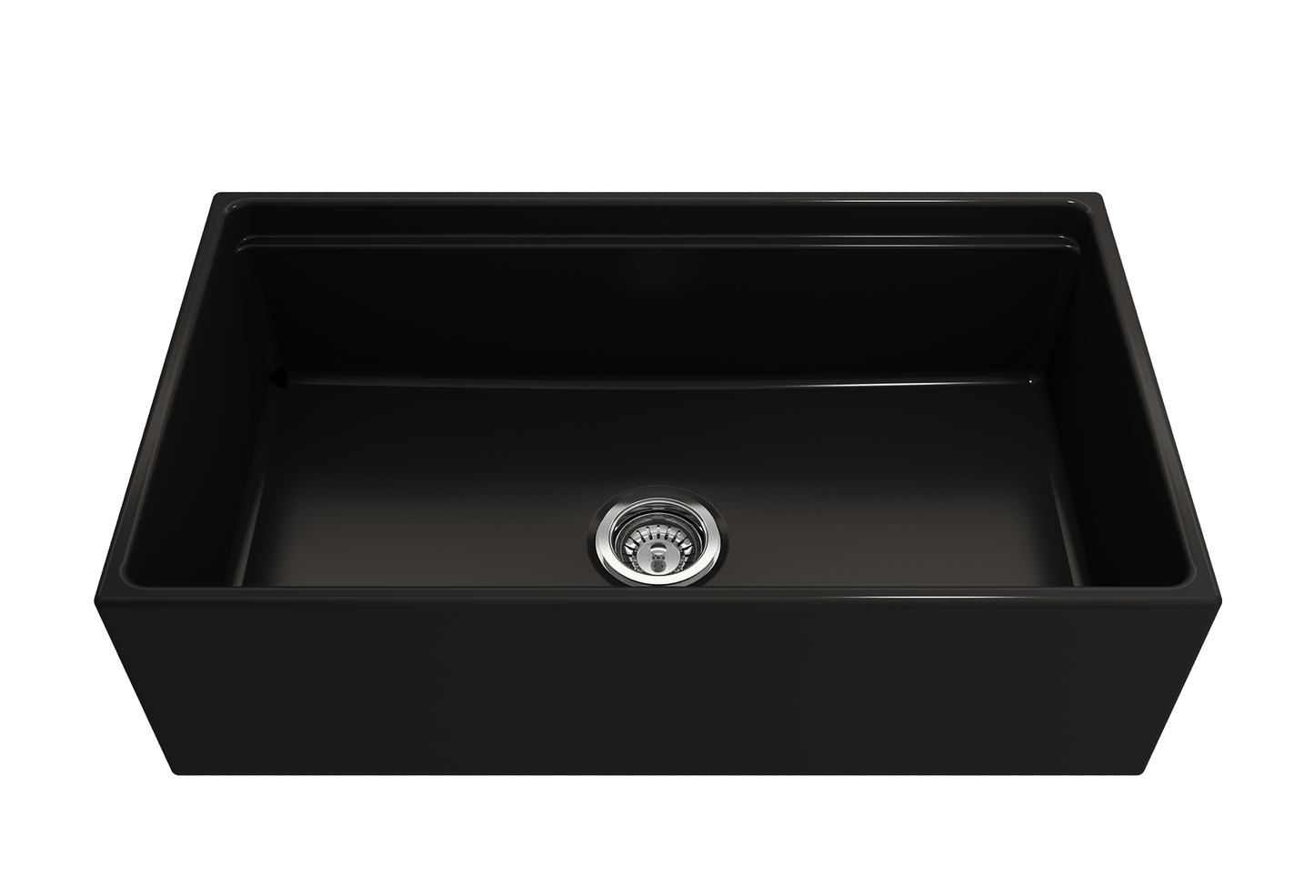 Contempo Step-Rim Apron Front Fireclay 33" Single Bowl Kitchen Sink Matte Black