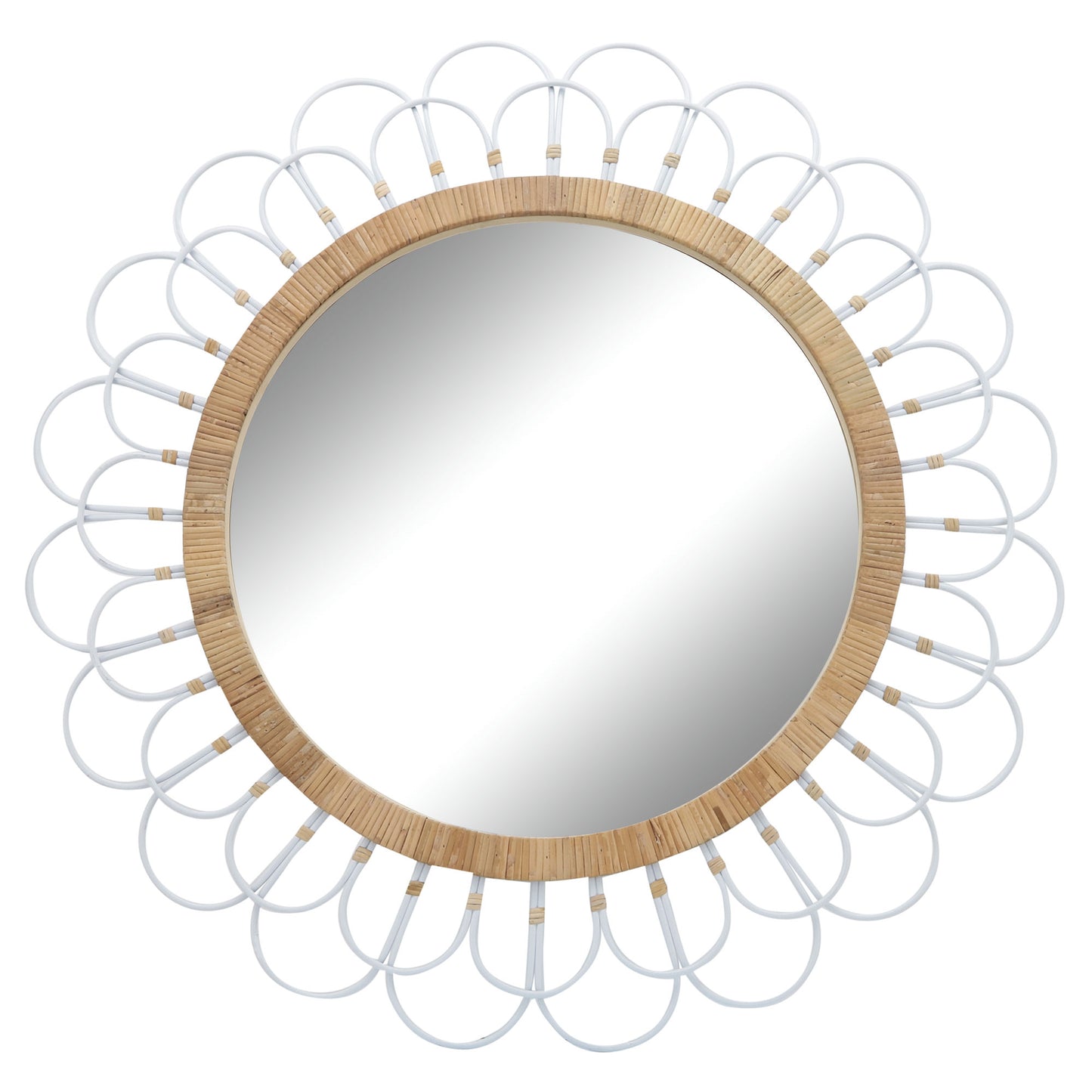 36" Daisy Wall Mirror, White