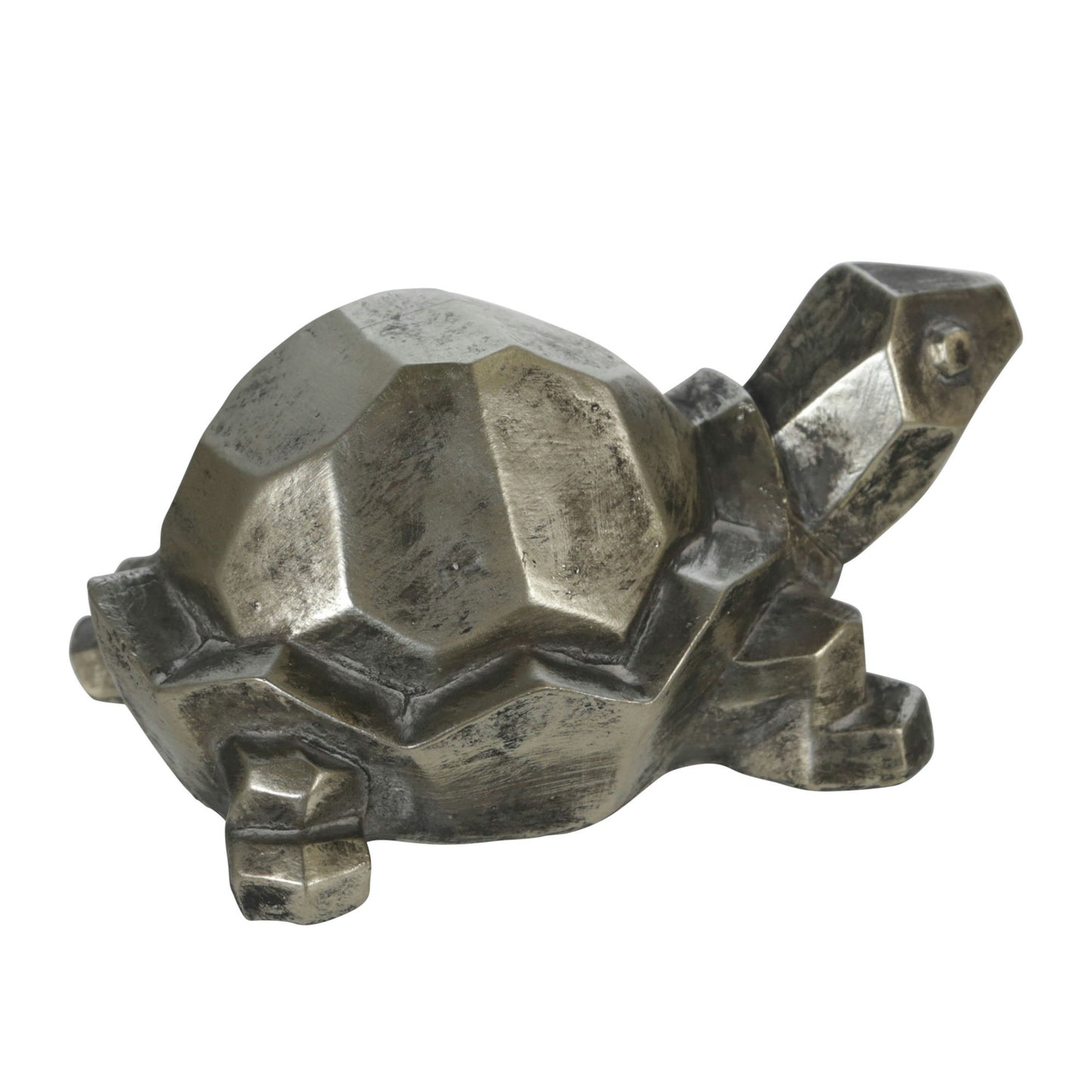 Polyresin 4" Turtle Figurine, Silver