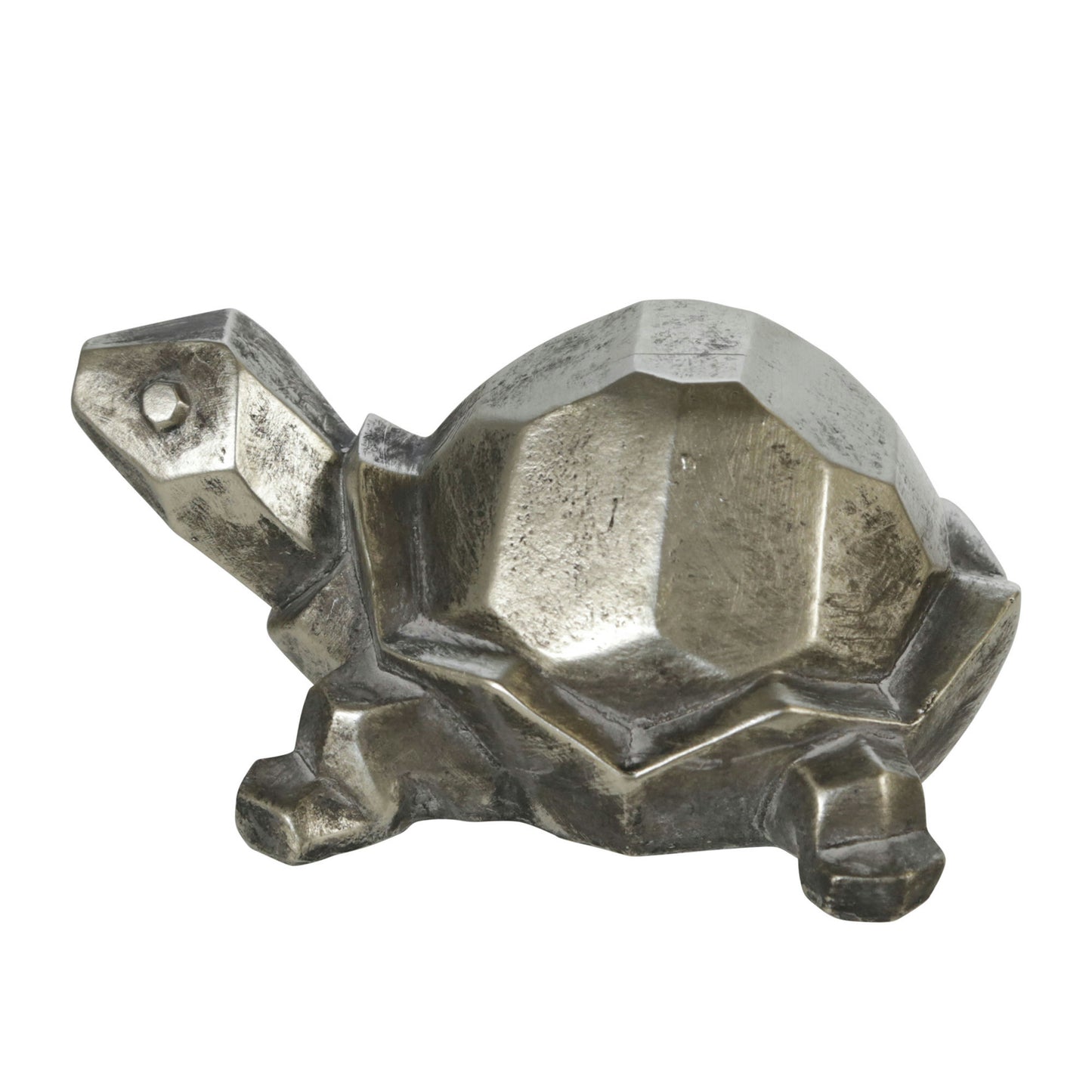 Polyresin 4" Turtle Figurine, Silver