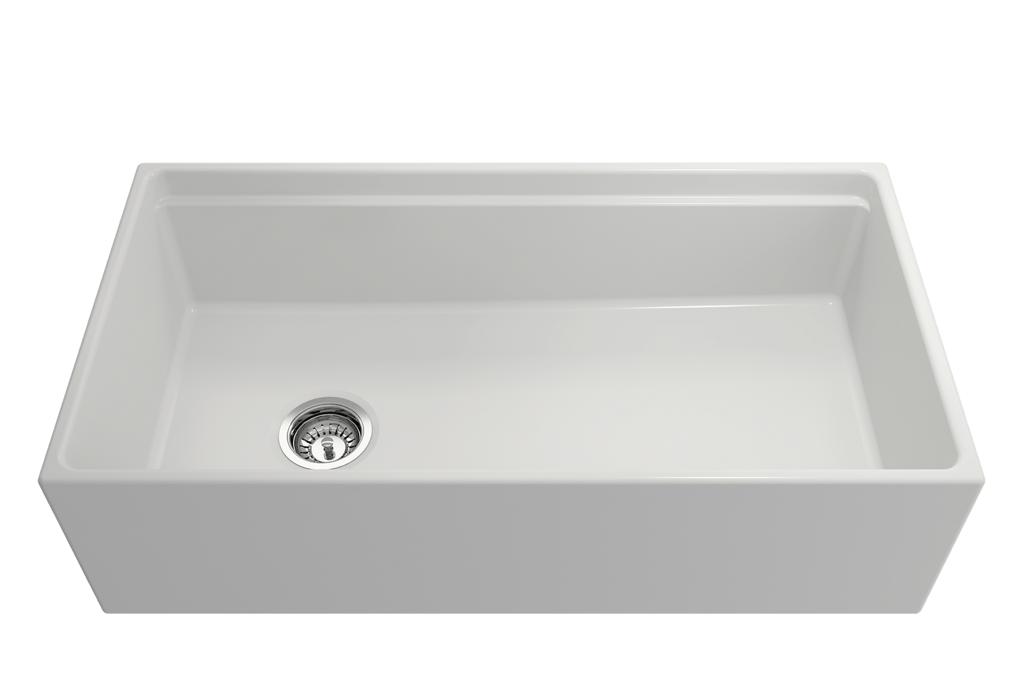 Contempo Step-Rim Apron Front Fireclay 36" Single Bowl Kitchen Sink Matte White