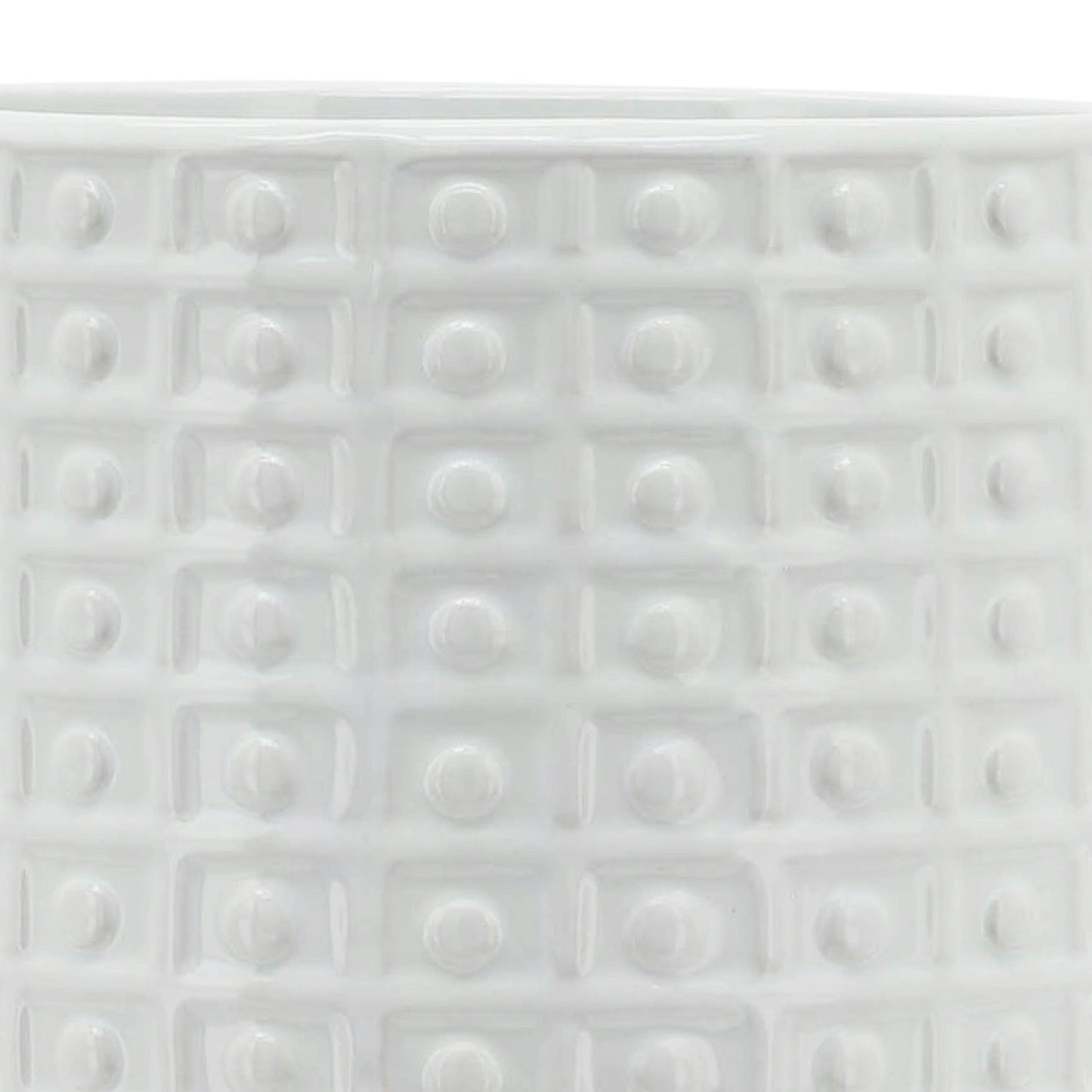 8" Dotted Planter W/ Stand, White