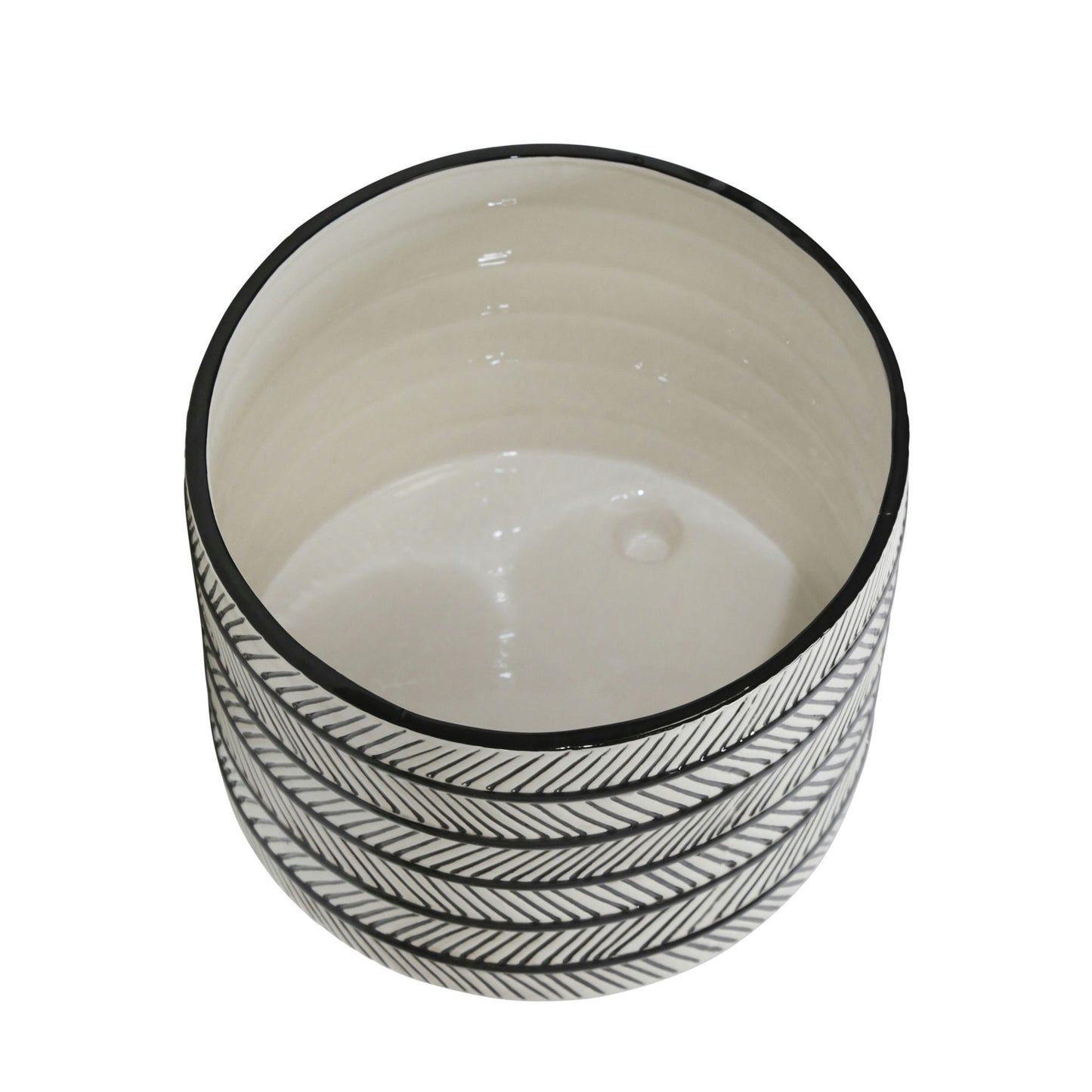 S/2 Ceramic Diamond Footed Planter 10/12",White & Gray