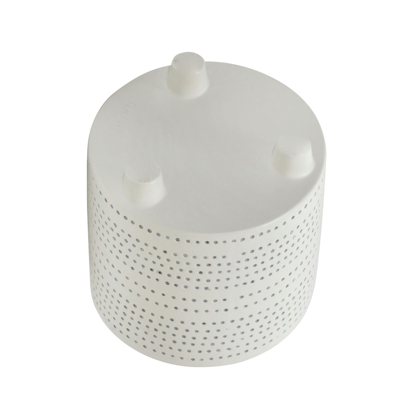 S/2 Ceramic Footed Planter W/ Dots 6/8", Ivory