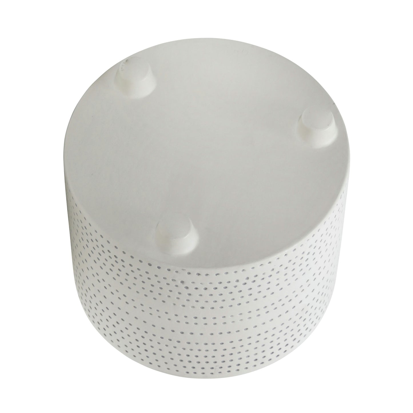 S/2 Ceramic Footed Planter W/ Dots 10/12", Ivory