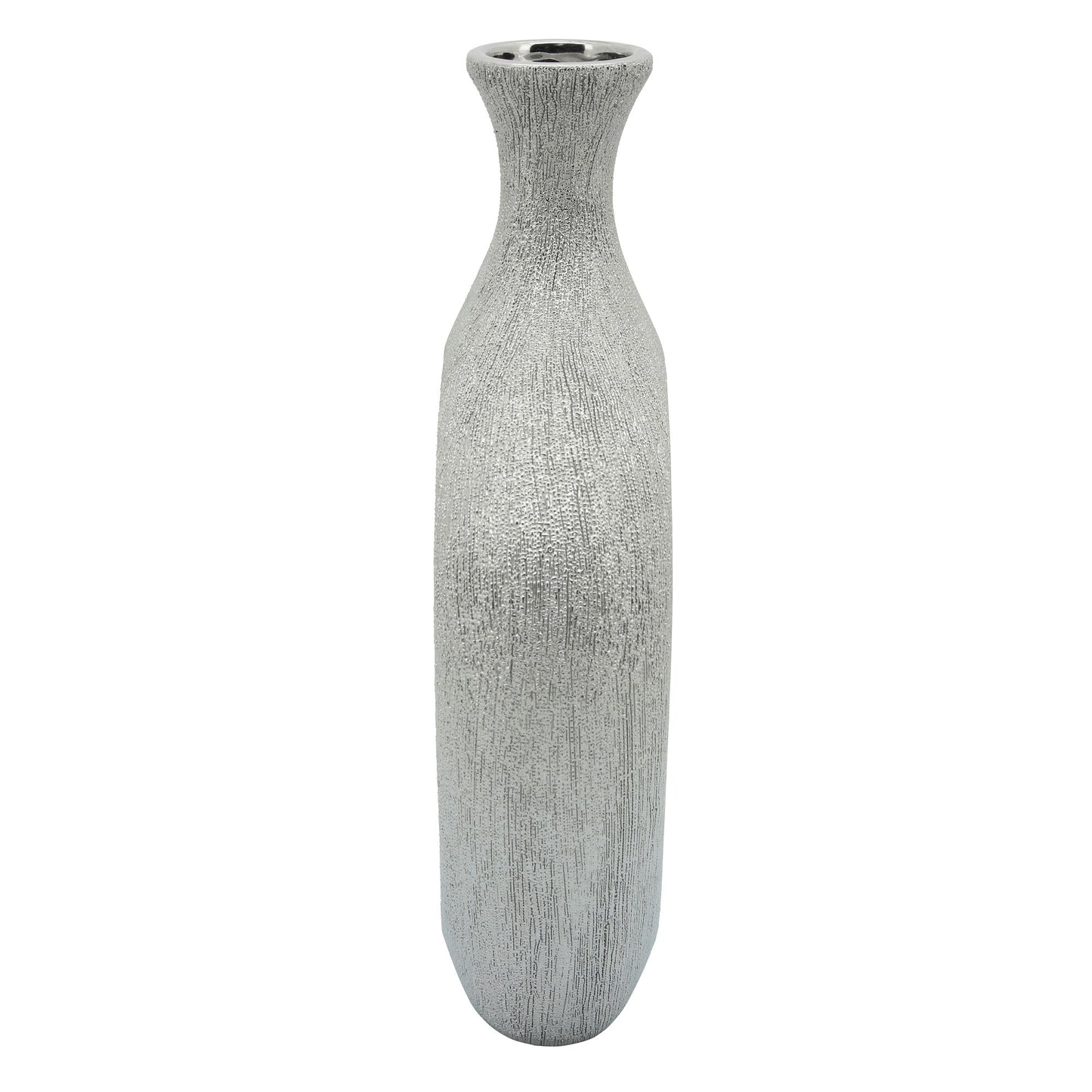 13" Beaded Oval Vase Cut-out, Silver