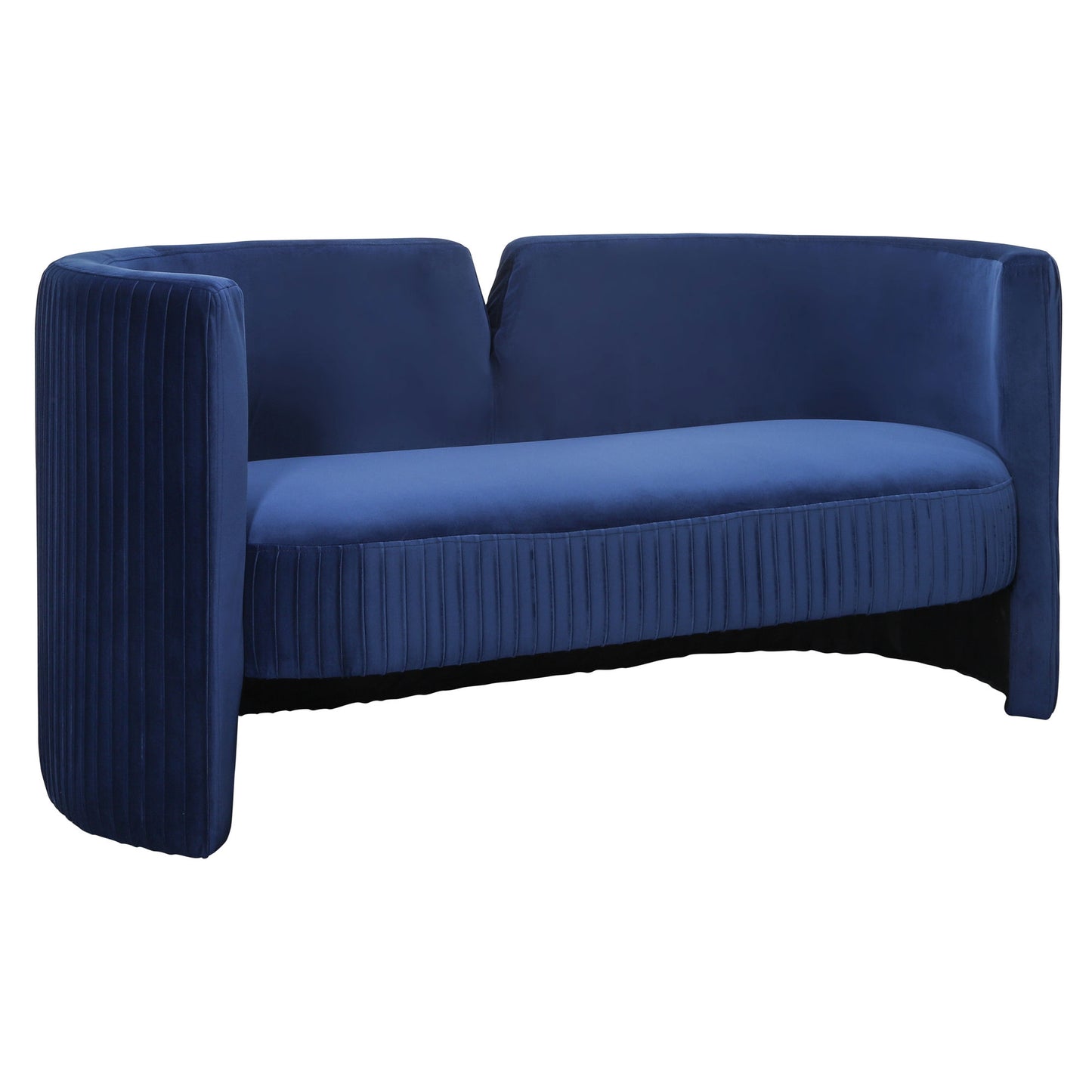 Pleated Velveteen Sofa, Navy