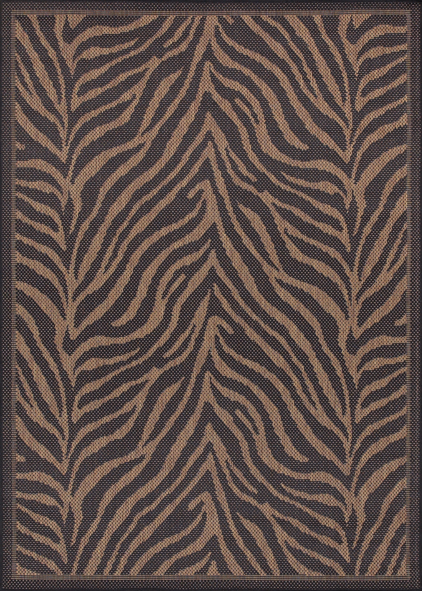 Couristan Recife Zebra Black-Cocoa Rug 3'9" x 5'5"