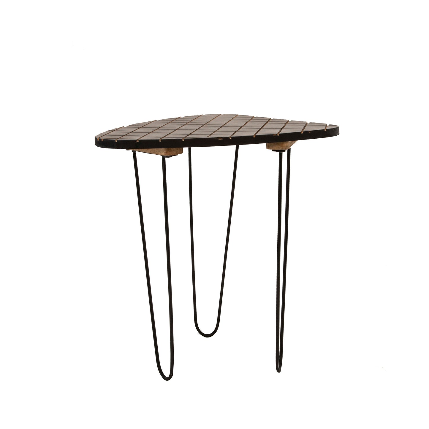 S/2 Wood/metal 18/20" Black/white Checkered Table