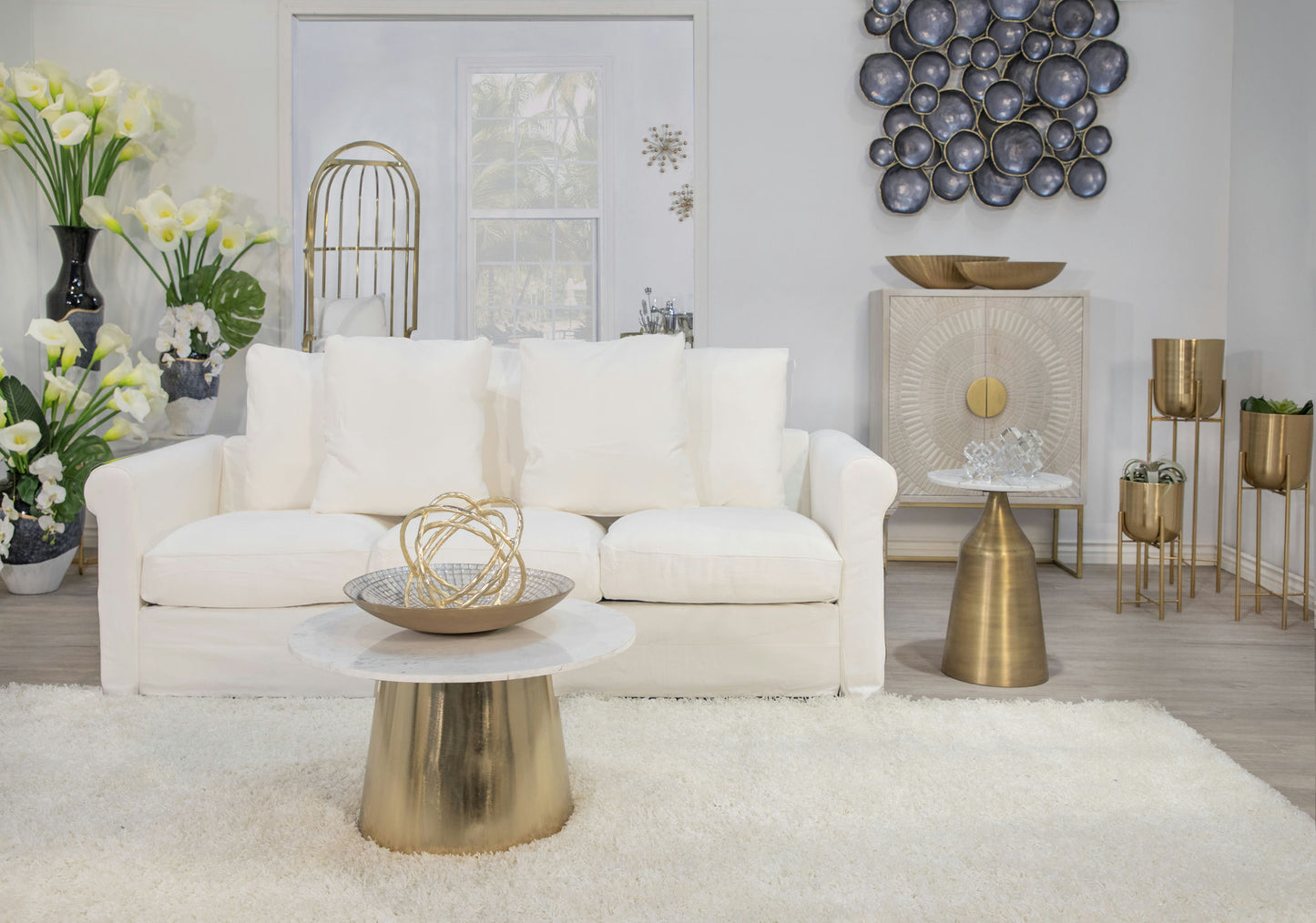 S/2 Aluminum 22/24" Oval Bowl, Silver