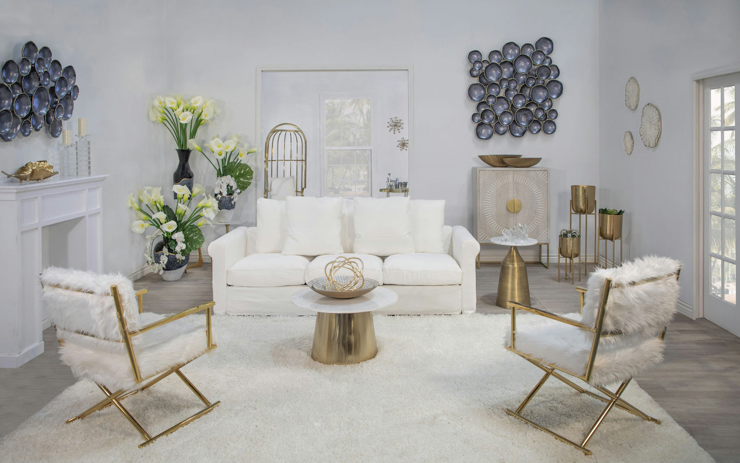 S/2 Aluminum 22/24" Oval Bowl, Silver