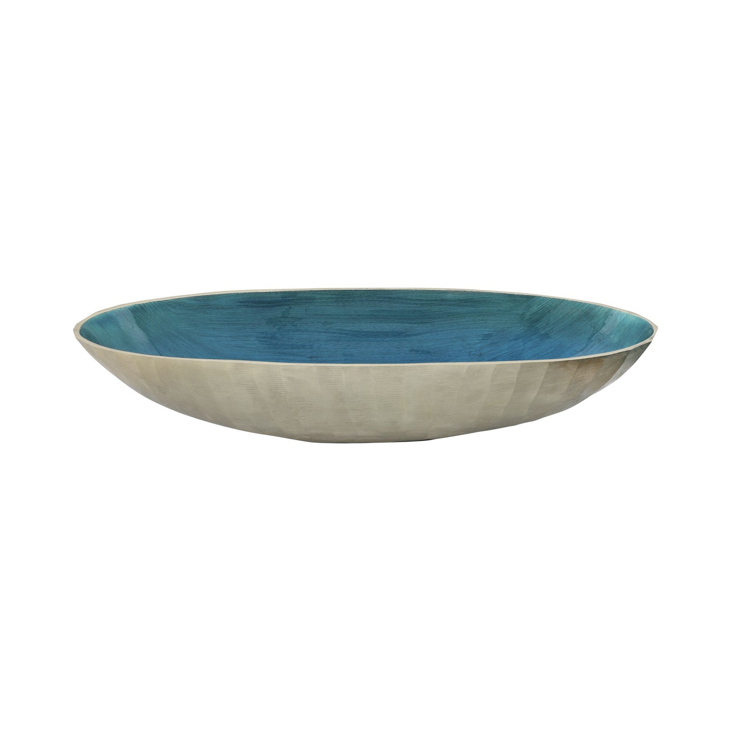 S/2 Aluminum 22/24" Oval Bowl, Aqua