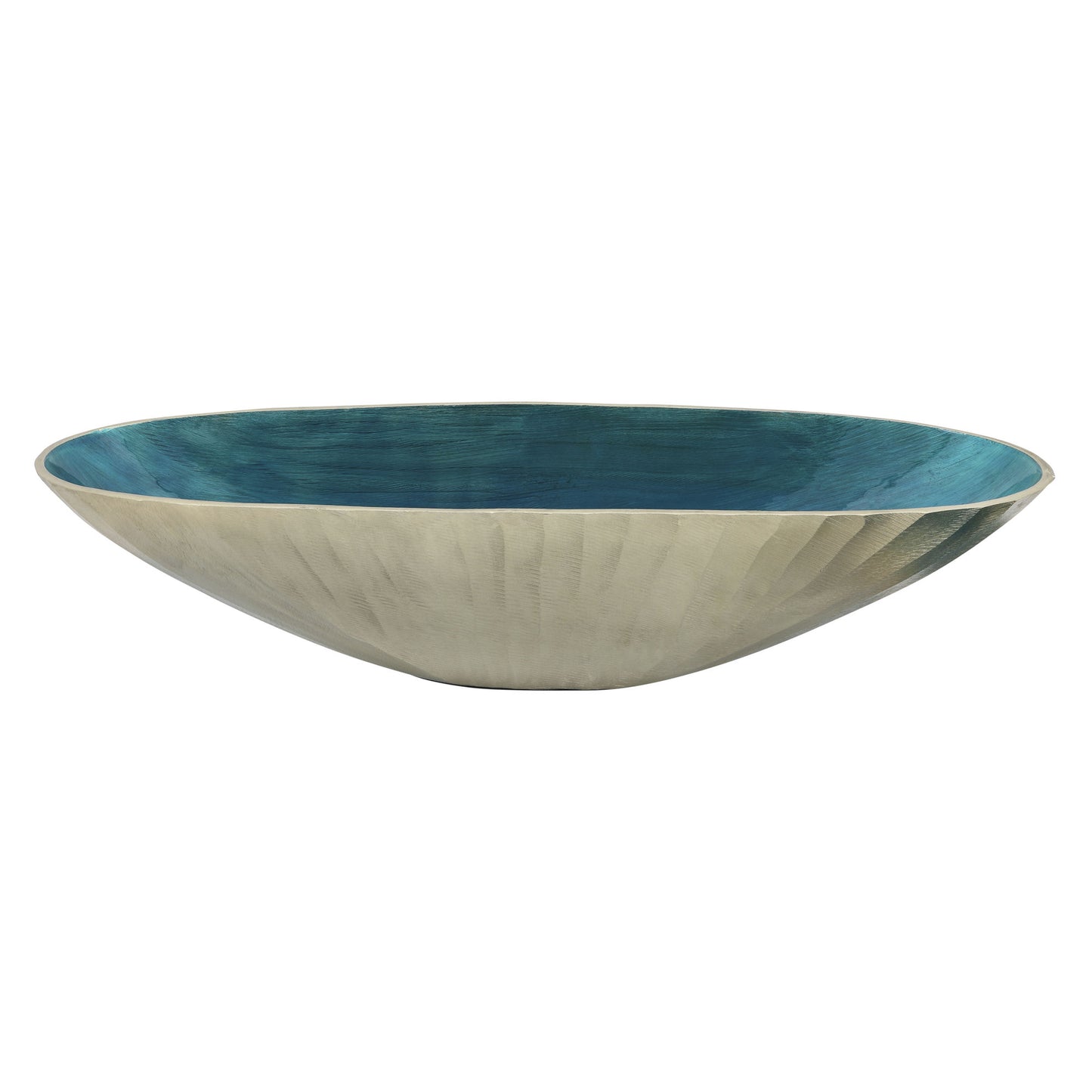 S/2 Aluminum 22/24" Oval Bowl, Aqua