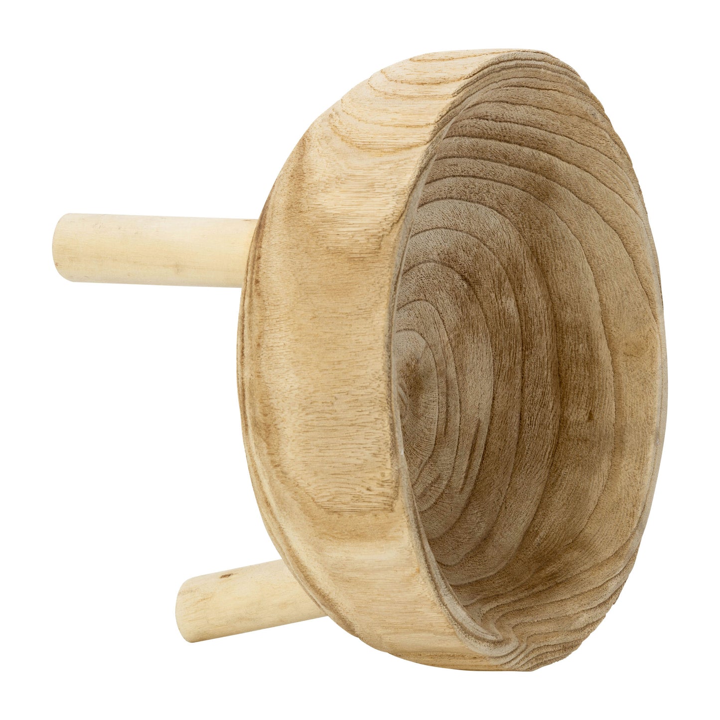 Wood 11" Bowl With Legs, Natural