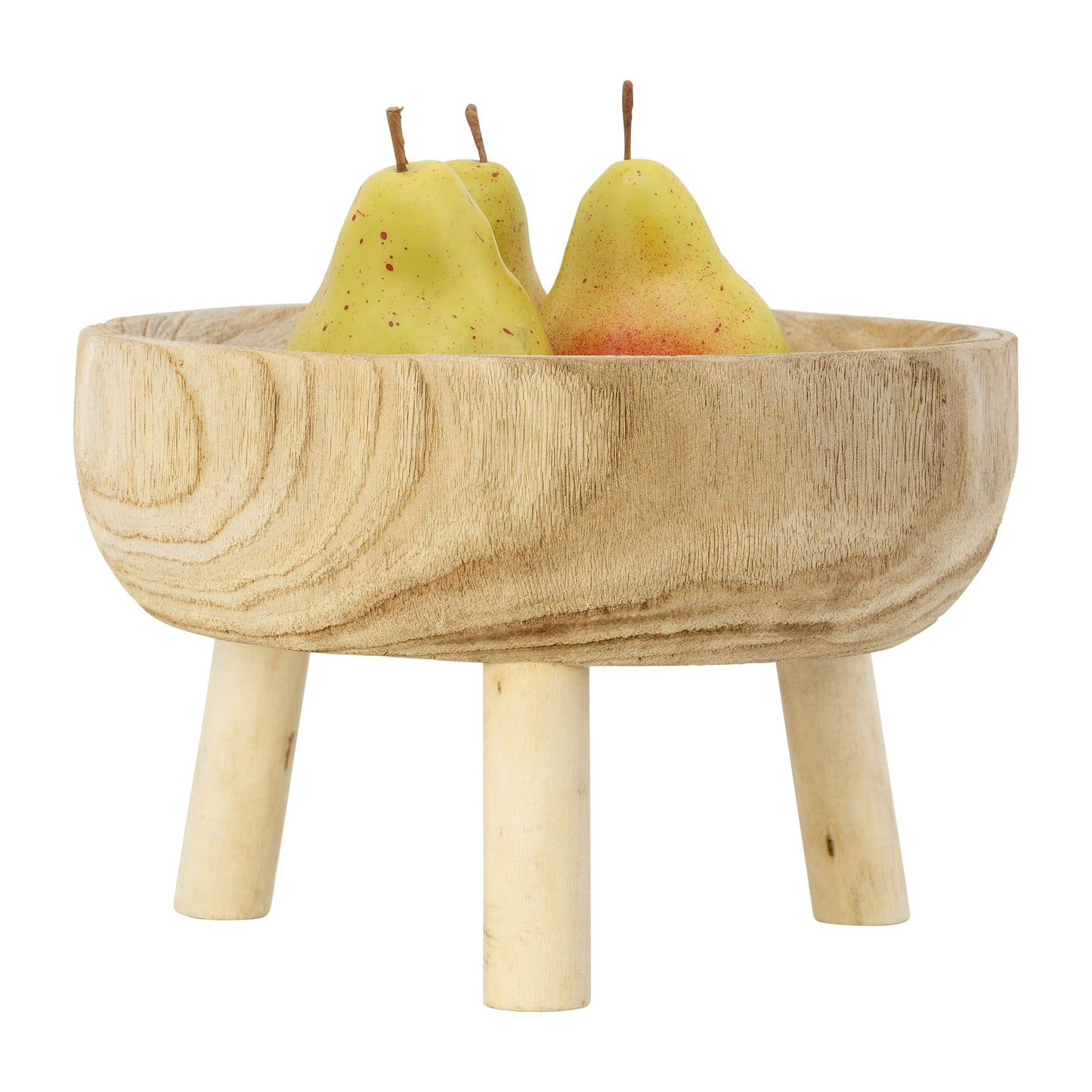 Wood 11" Bowl With Legs, Natural