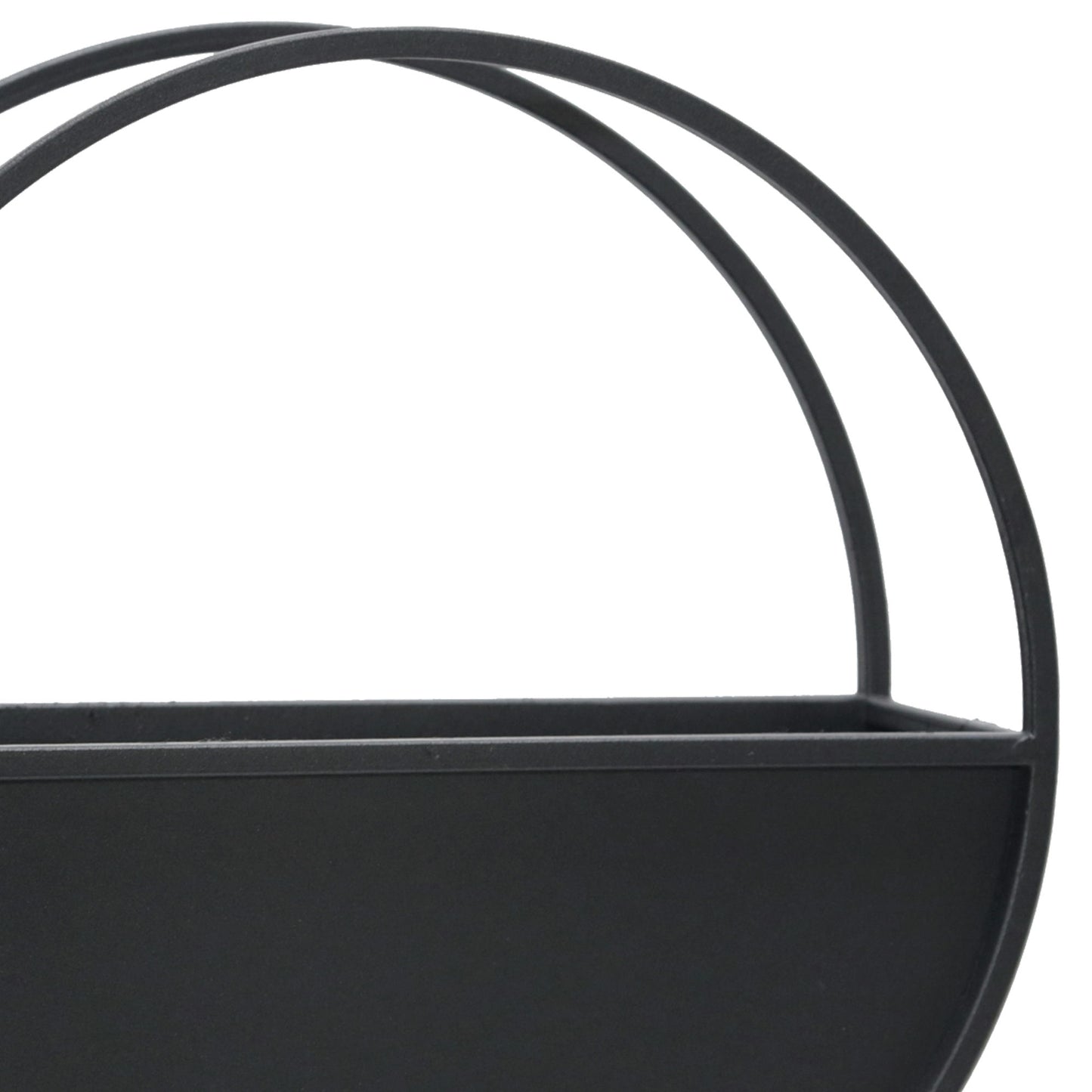 S/2 Metal 9/12" Round Wall Planters, Black