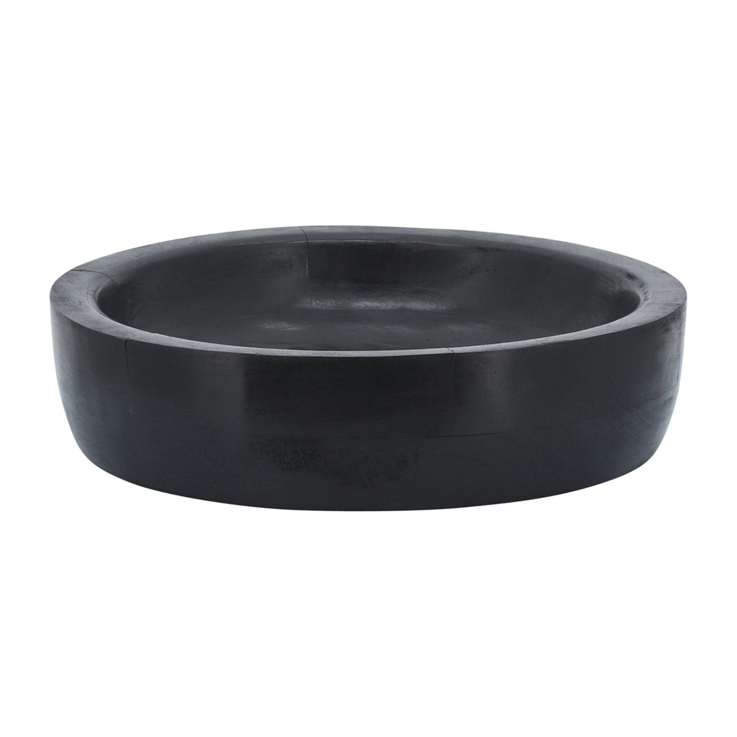 Wood 12" Stained Bowl, Black